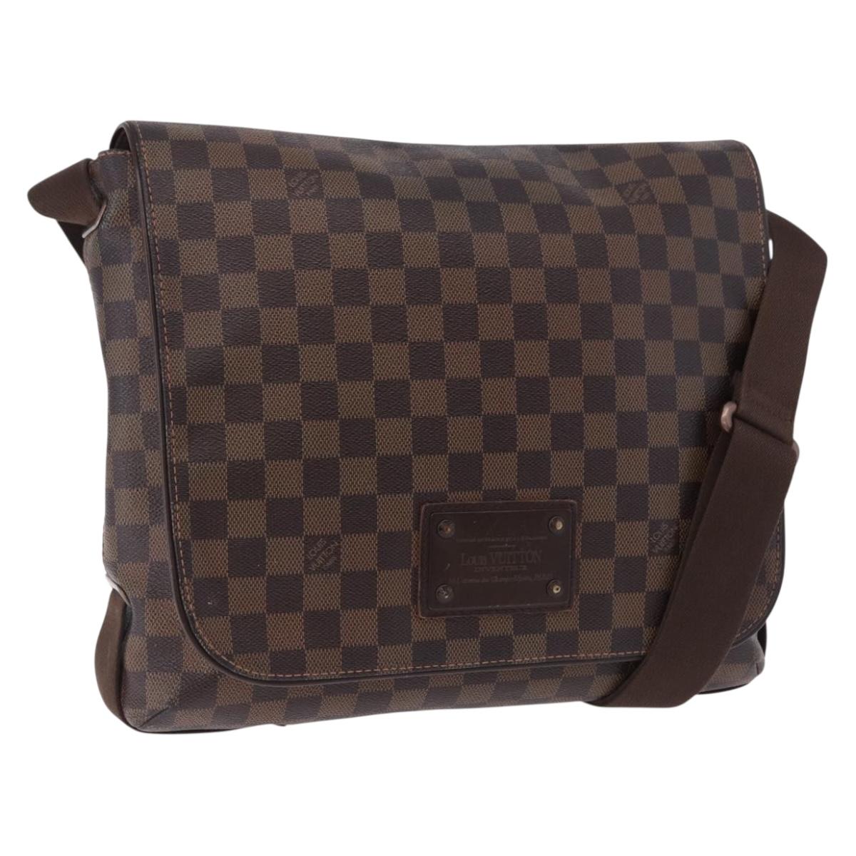 LOUIS VUITTON Damier Ebene Brooklyn MM Shoulder Bag N51211 LV Auth ka5587