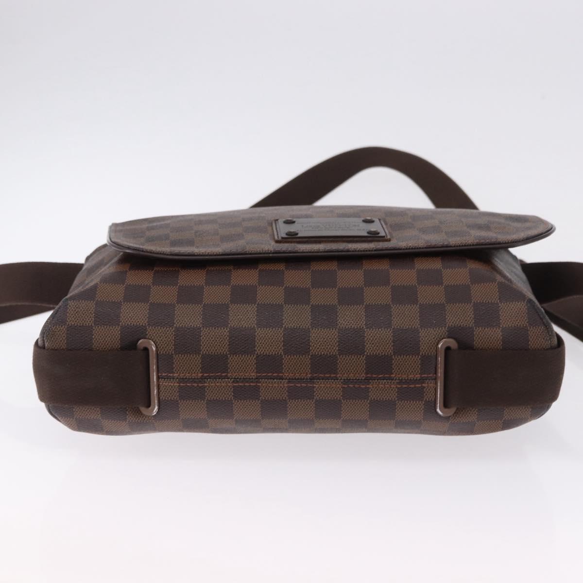 LOUIS VUITTON Damier Ebene Brooklyn MM Shoulder Bag N51211 LV Auth ka5587