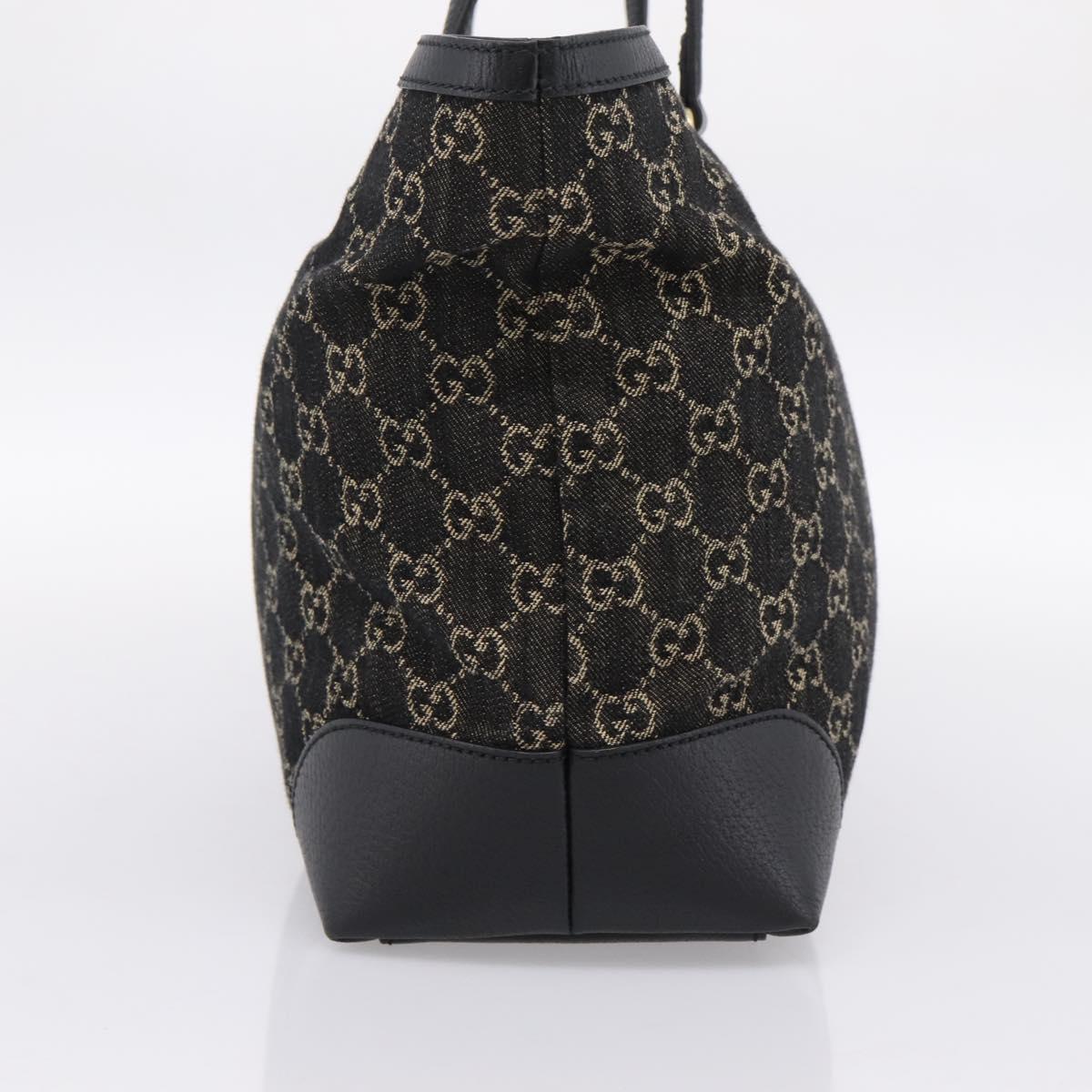 GUCCI GG Supreme Tote Bag Black Gold 631685 Auth ka5593M