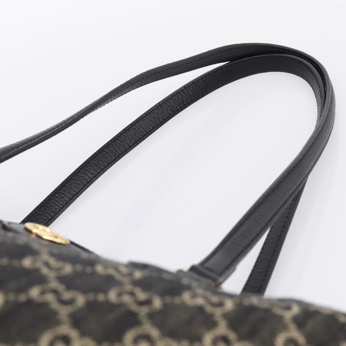 GUCCI GG Supreme Tote Bag Black Gold 631685 Auth ka5593M