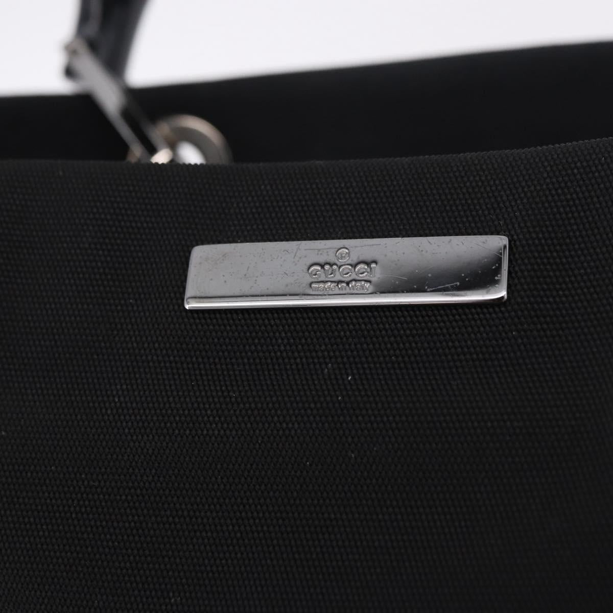 GUCCI Bamboo Tote Bag Canvas Black Silver 002 1016 Auth ka5599