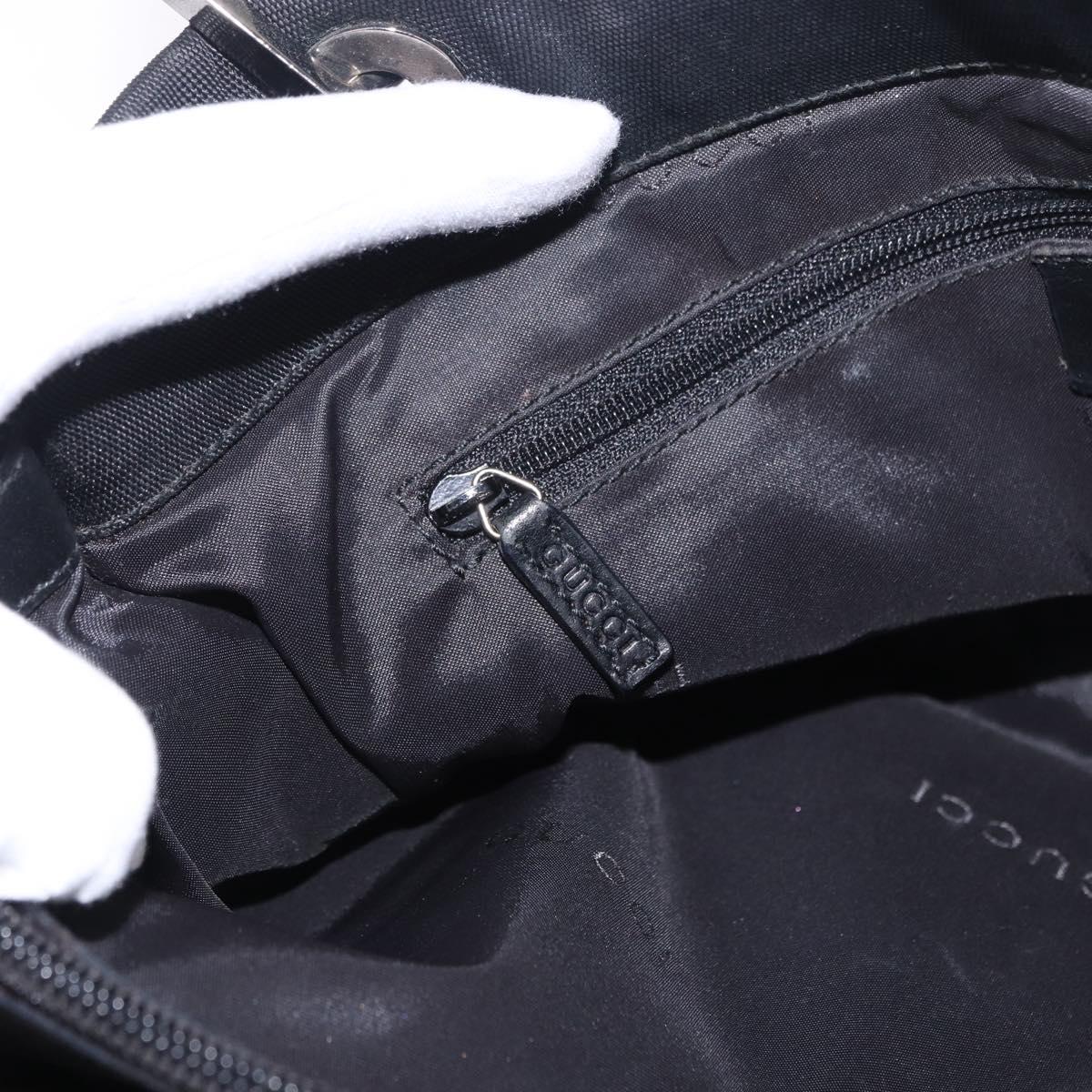 GUCCI Bamboo Tote Bag Canvas Black Silver 002 1016 Auth ka5599
