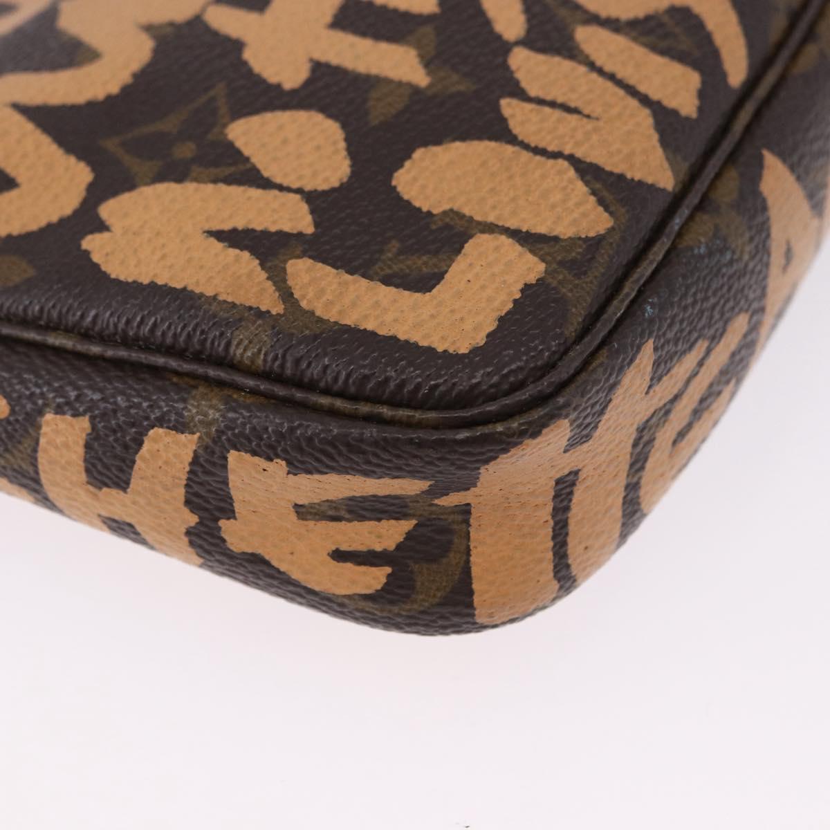 LOUIS VUITTON Monogram Graffiti Pochette Accessoires Orange M92193 Auth ka5600A