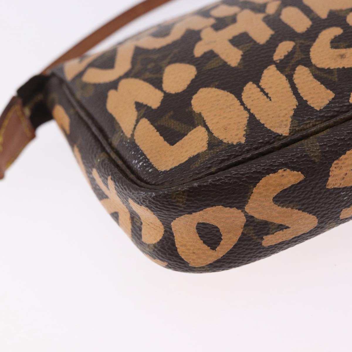 LOUIS VUITTON Monogram Graffiti Pochette Accessoires Orange M92193 Auth ka5600A