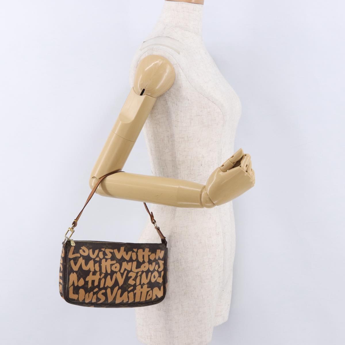 LOUIS VUITTON Monogram Graffiti Pochette Accessoires Orange M92193 Auth ka5600A