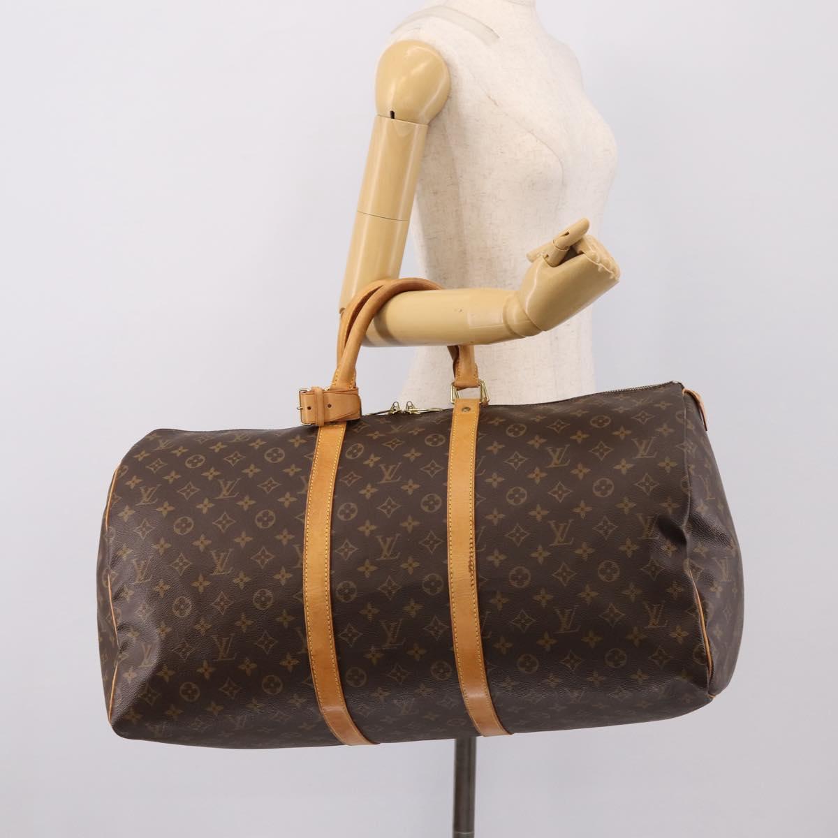 LOUIS VUITTON Monogram Keepall 55 Boston Bag M41424 LV Auth ka5608