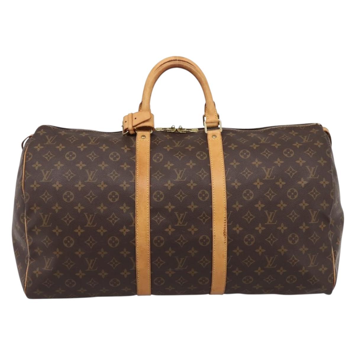 LOUIS VUITTON Monogram Keepall 55 Boston Bag M41424 LV Auth ka5608