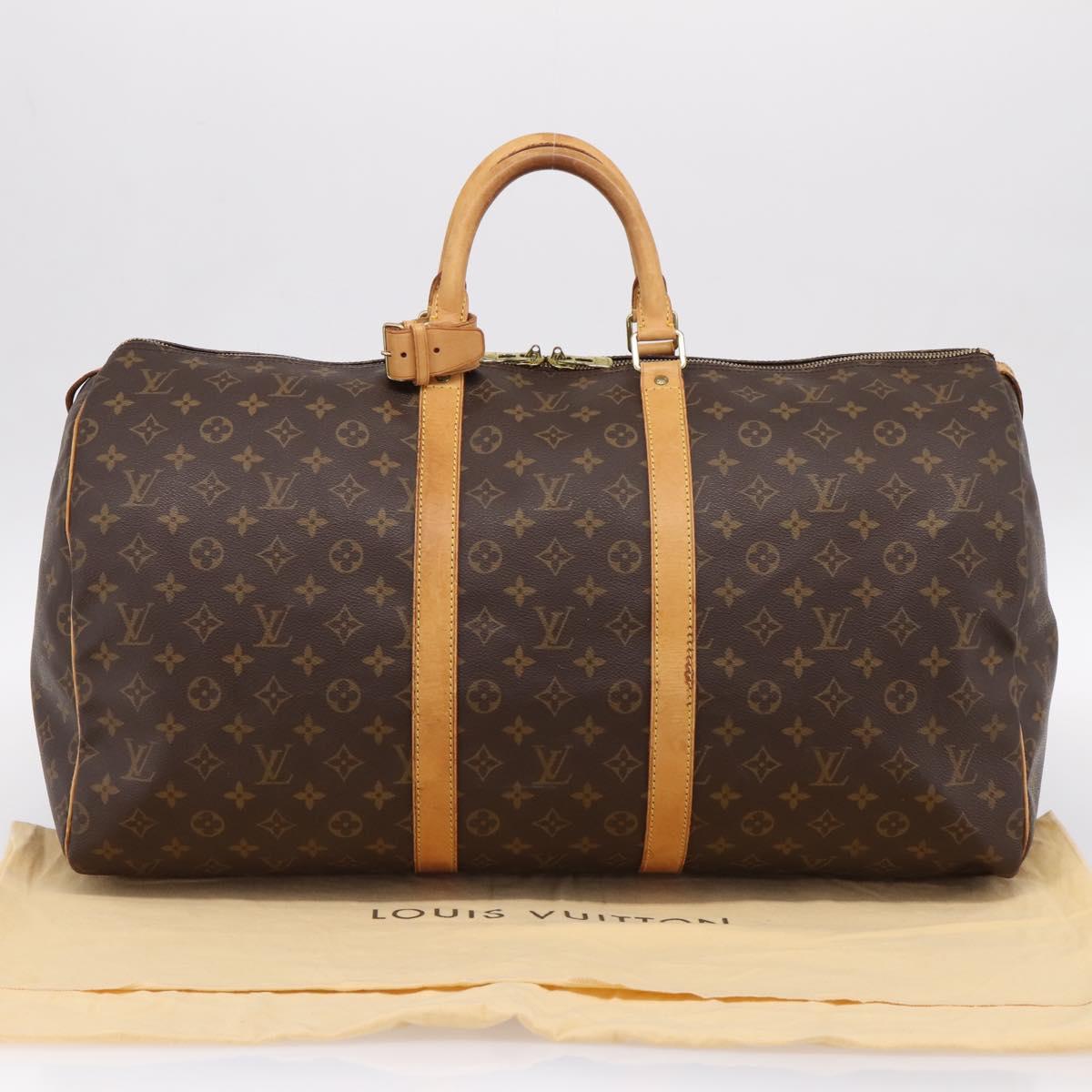 LOUIS VUITTON Monogram Keepall 55 Boston Bag M41424 LV Auth ka5608