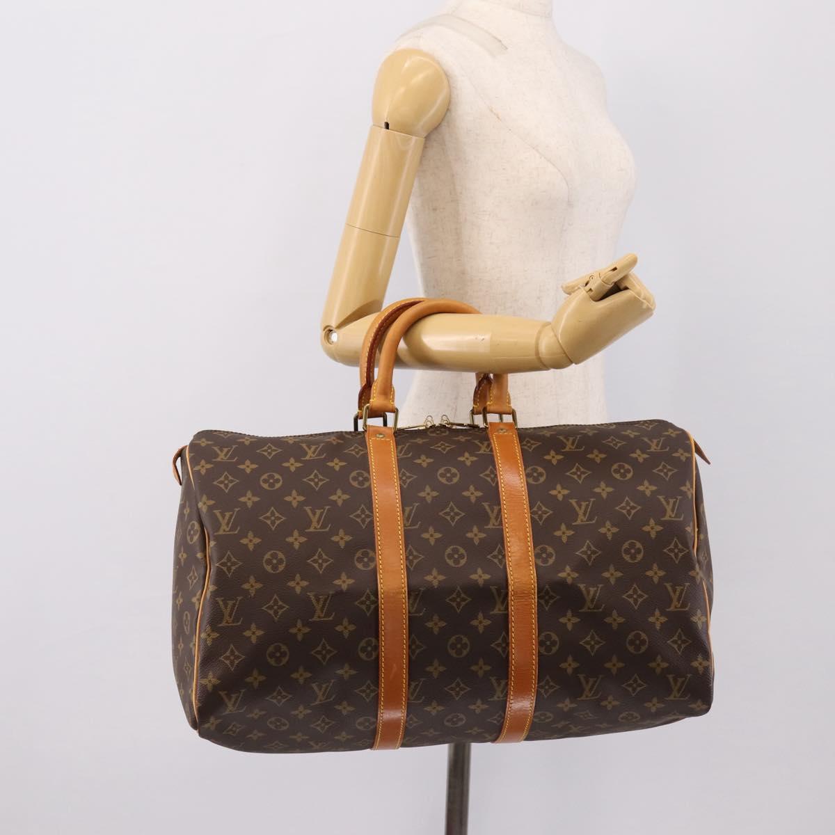 LOUIS VUITTON Monogram Keepall 45 Boston Bag M41428 LV Auth ka5609A