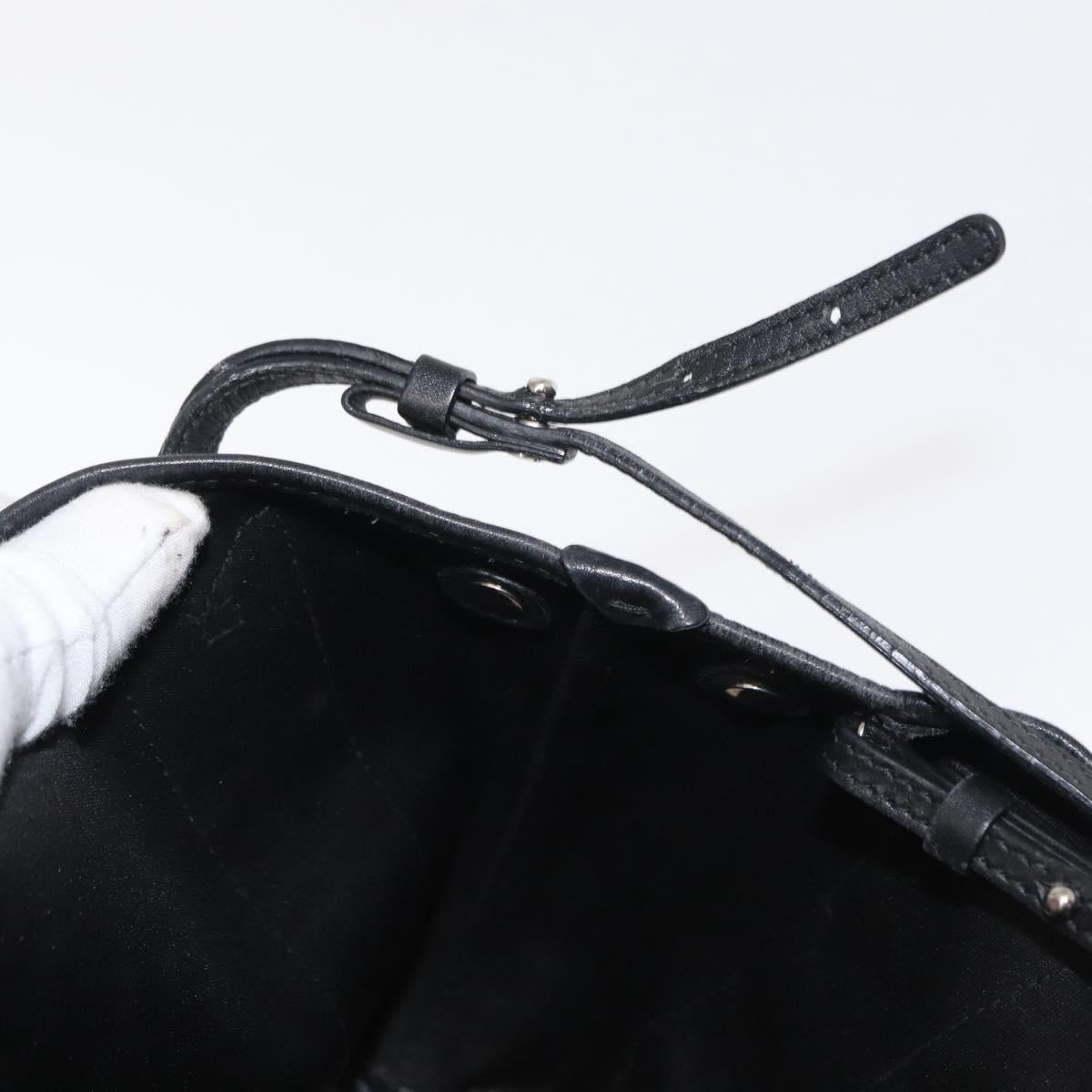 BALENCIAGA Hand Bag Canvas Beige Black Auth ka561