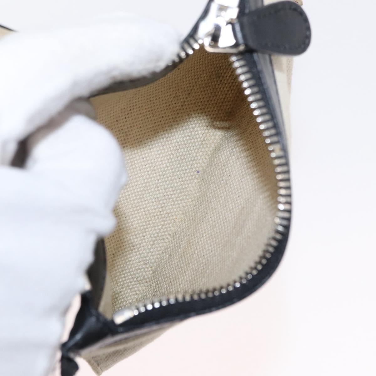 BALENCIAGA Hand Bag Canvas Beige Black Auth ka561