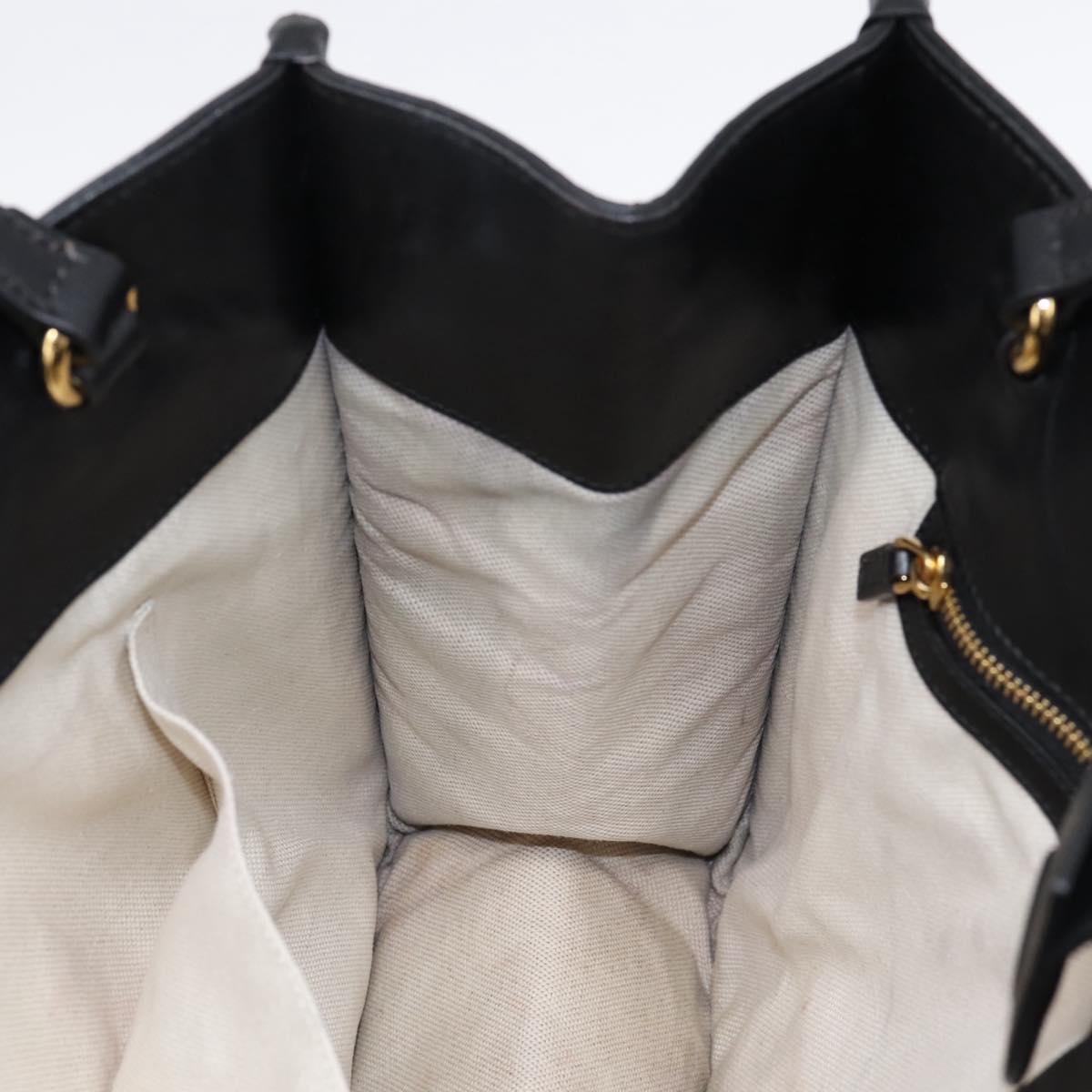GUCCI Tote Bag Leather Black Gold 623694 Auth ka5612V