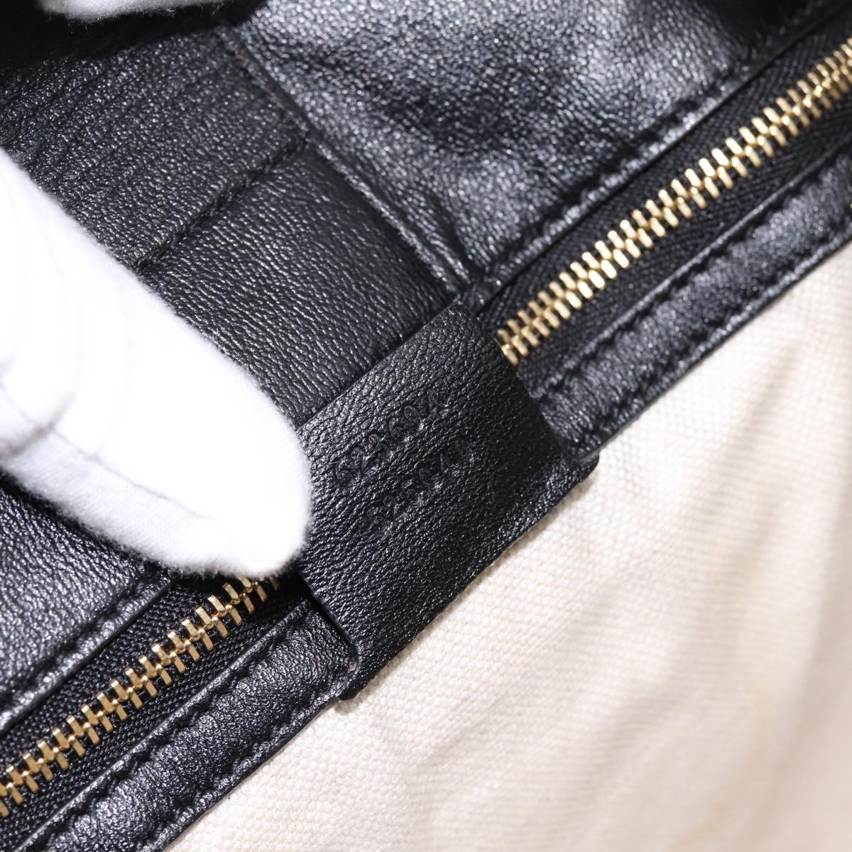 GUCCI Tote Bag Leather Black Gold 623694 Auth ka5612V