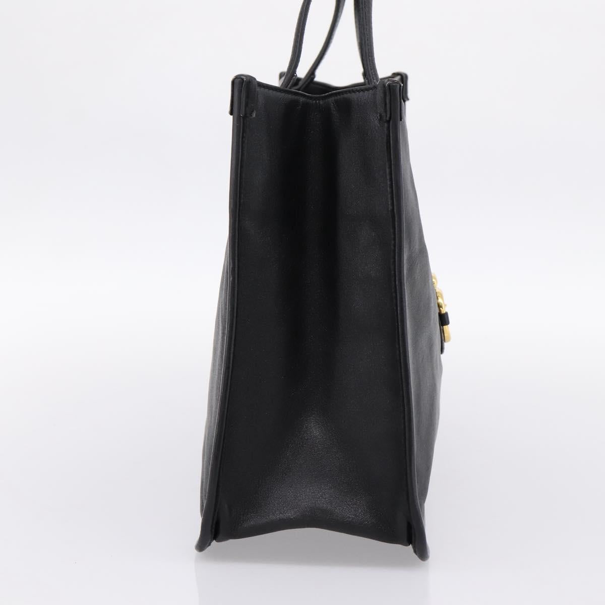 GUCCI Tote Bag Leather Black Gold 623694 Auth ka5612V