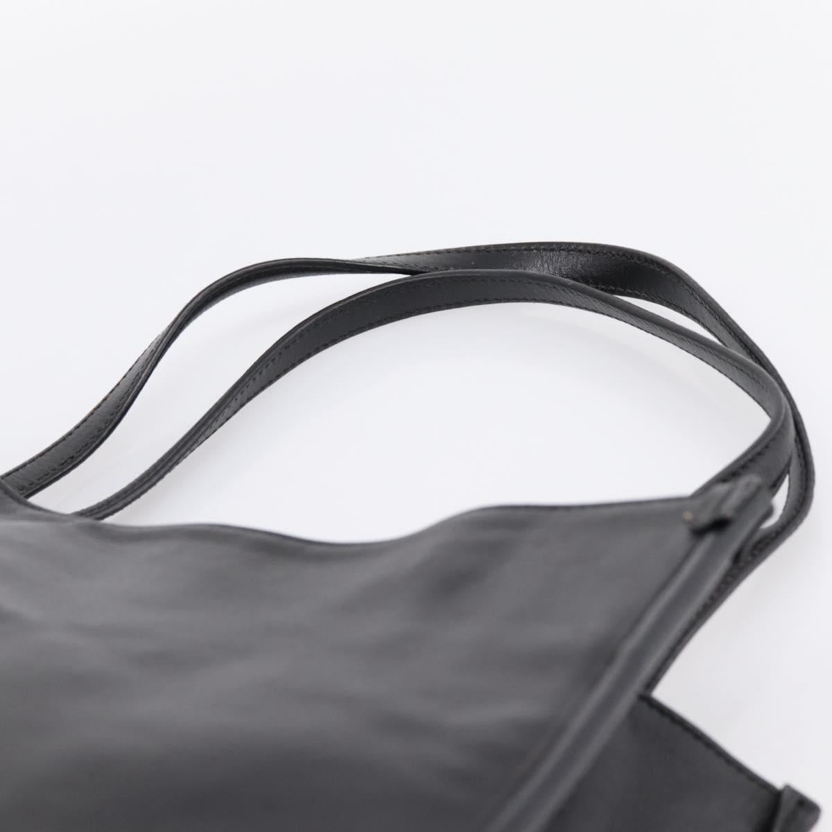 GUCCI Tote Bag Leather Black Gold 623694 Auth ka5612V