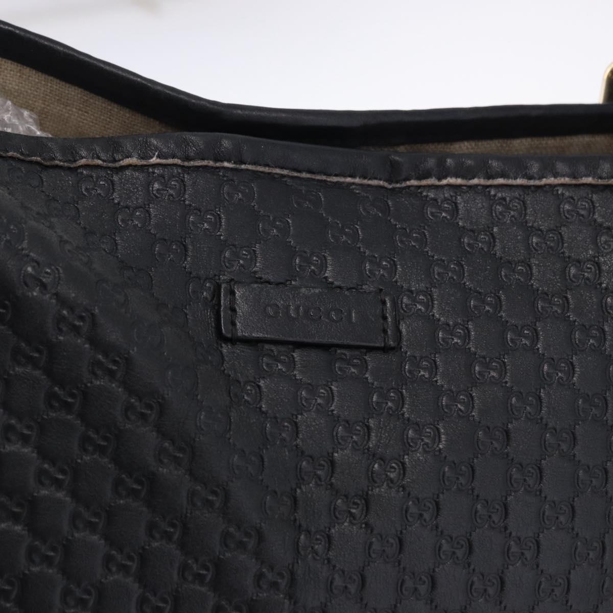 GUCCI Micro GG Canvas Guccissima Bag Leather Outlet Black 449647 Auth ka5617