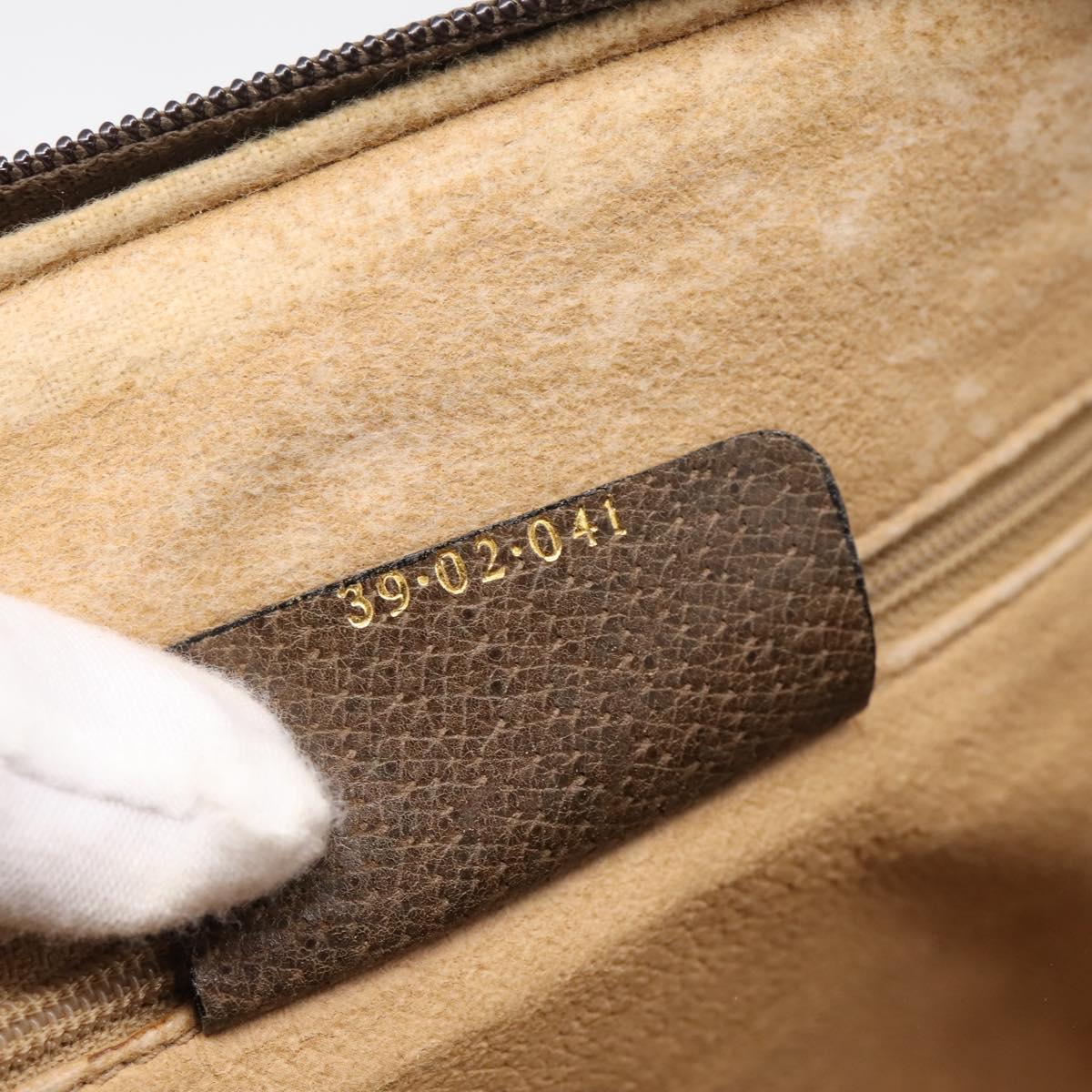 GUCCI GG Supreme Web Sherry Line Hand Bag PVC Beige Gold 39 02 041 Auth ka5618