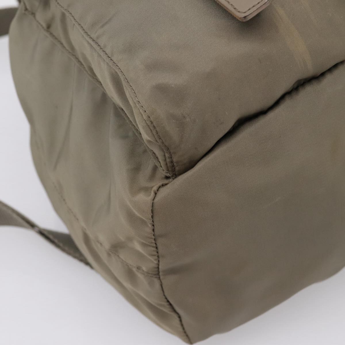 PRADA Backpack Nylon Green Silver Auth ka5619A