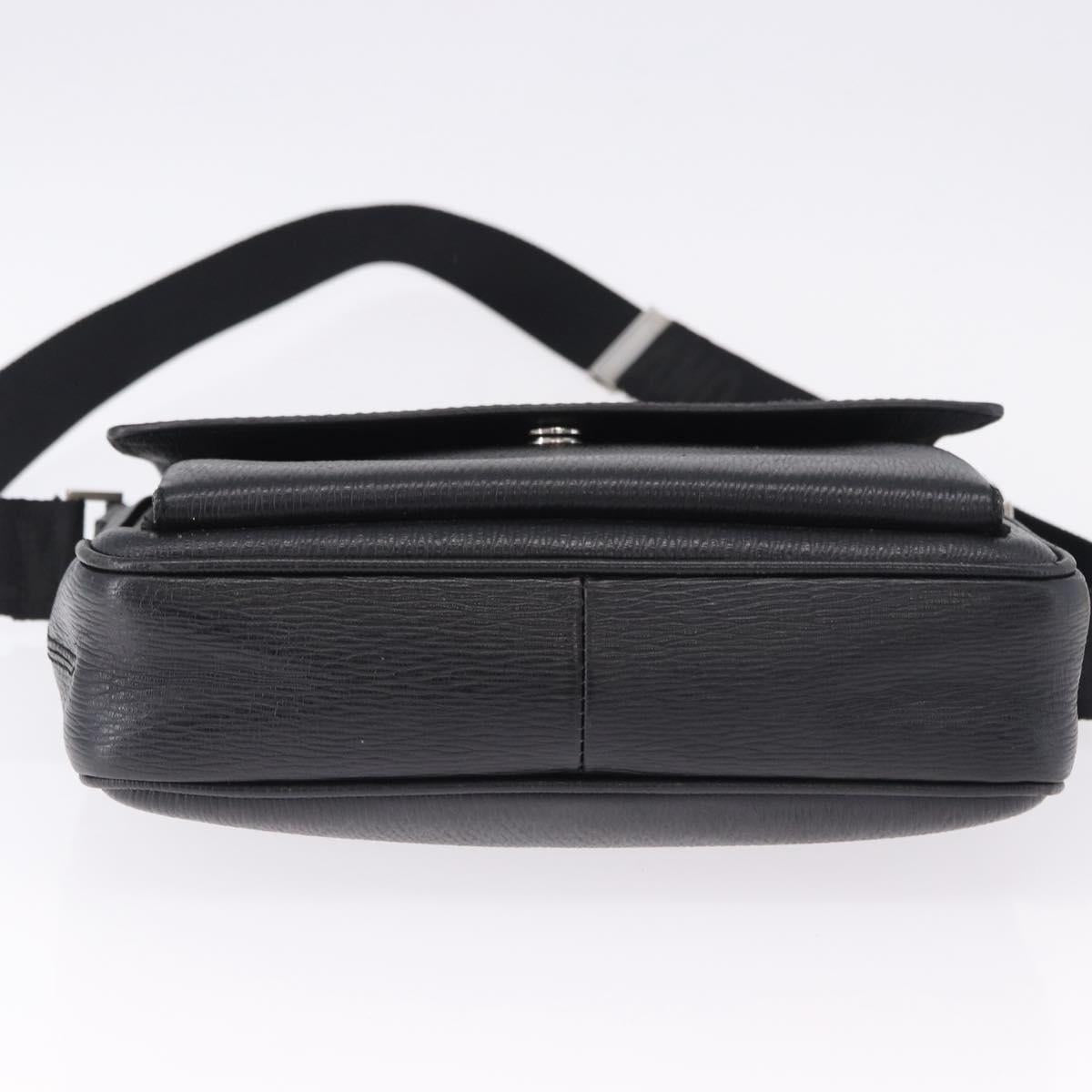 Salvatore Ferragamo Shoulder Bag Leather Black Silver Auth ka5625