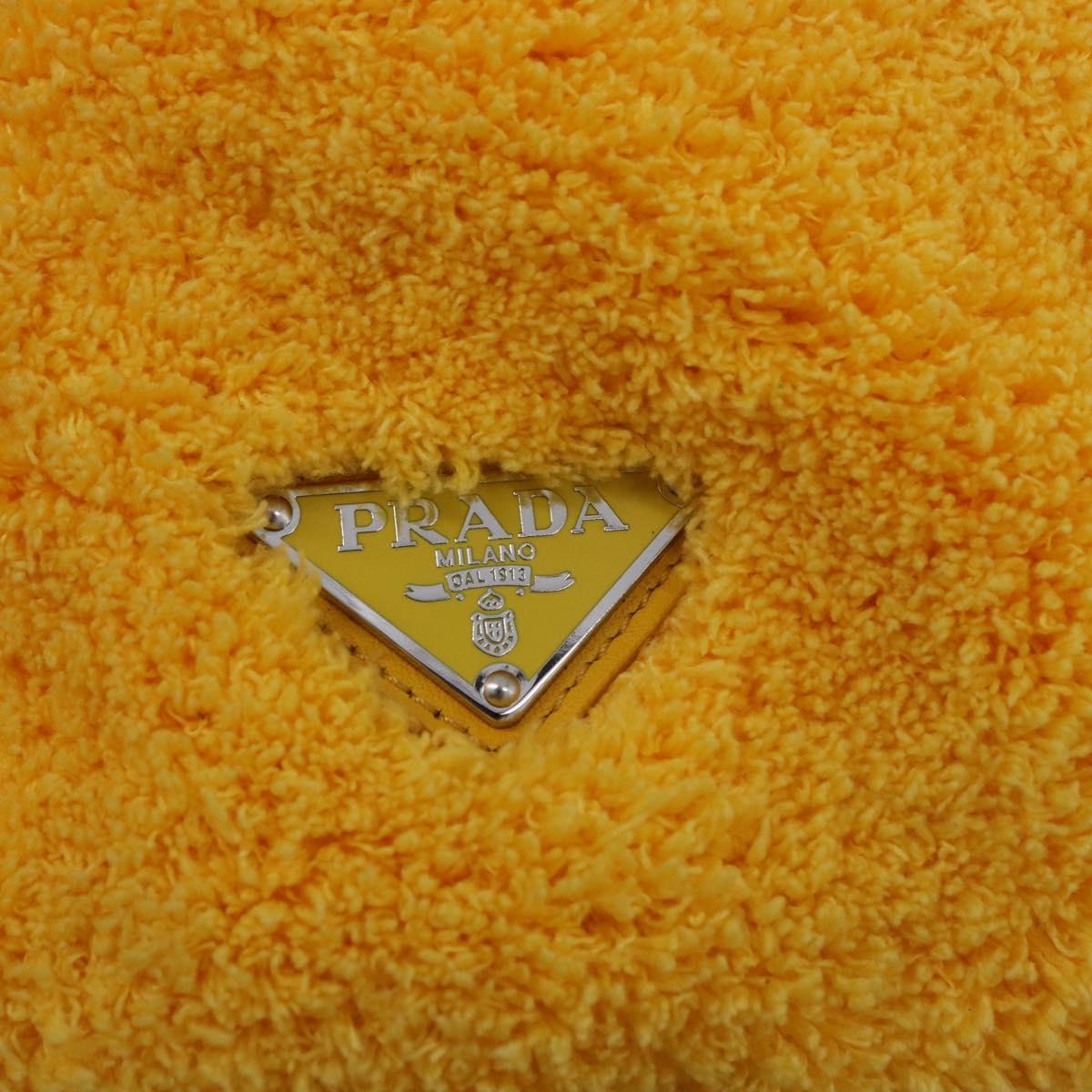 PRADA Tote Bag Pile Yellow Silver Auth ka5626V