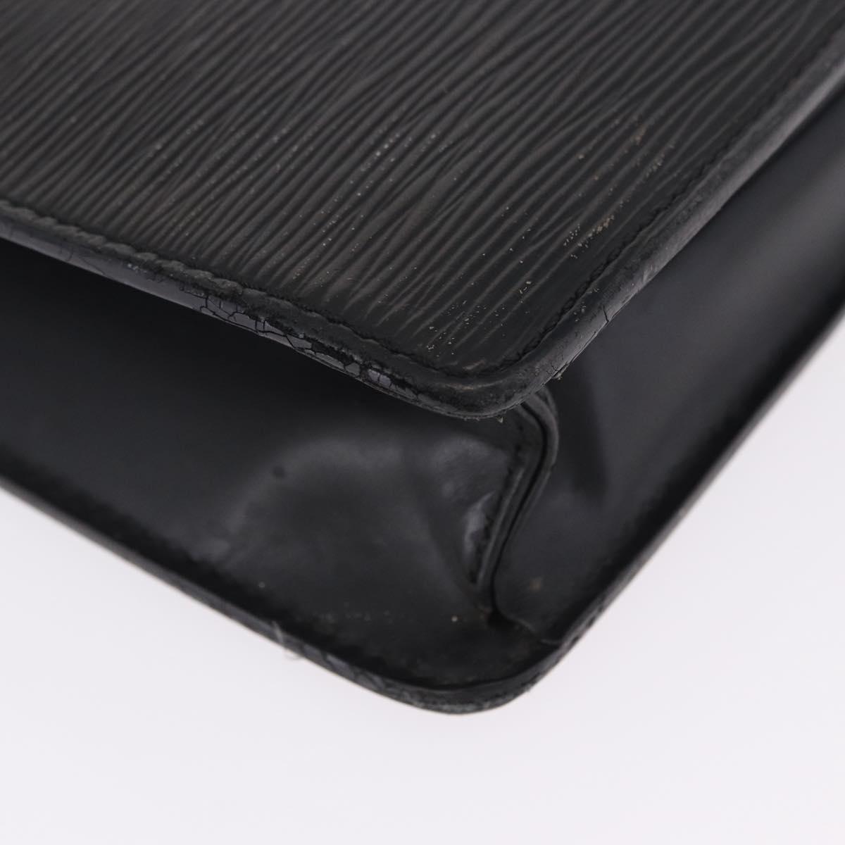LOUIS VUITTON Epi Porte Documents Bandouliere Briefcase Black M54462 Auth ka5630