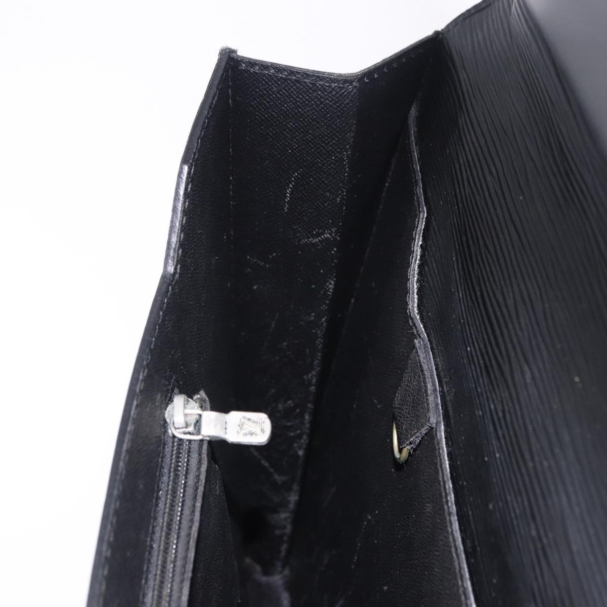 LOUIS VUITTON Epi Porte Documents Bandouliere Briefcase Black M54462 Auth ka5630