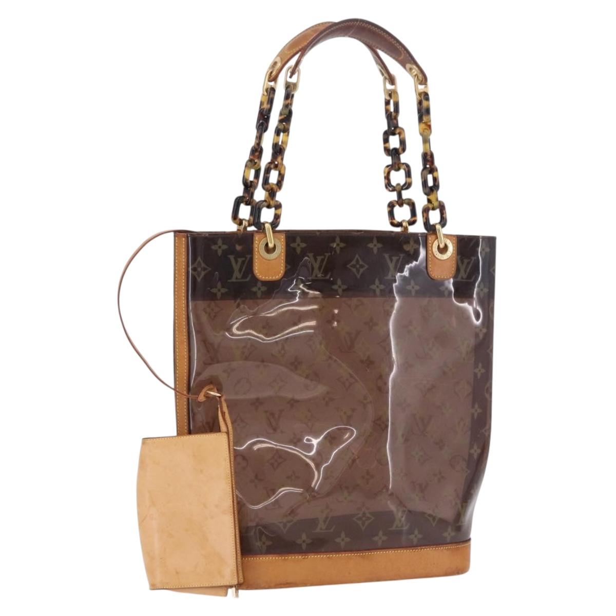 LOUIS VUITTON Monogram Vinyl Cabas Ambre PM Tote Bag Brown M92502 LV Auth ka5637