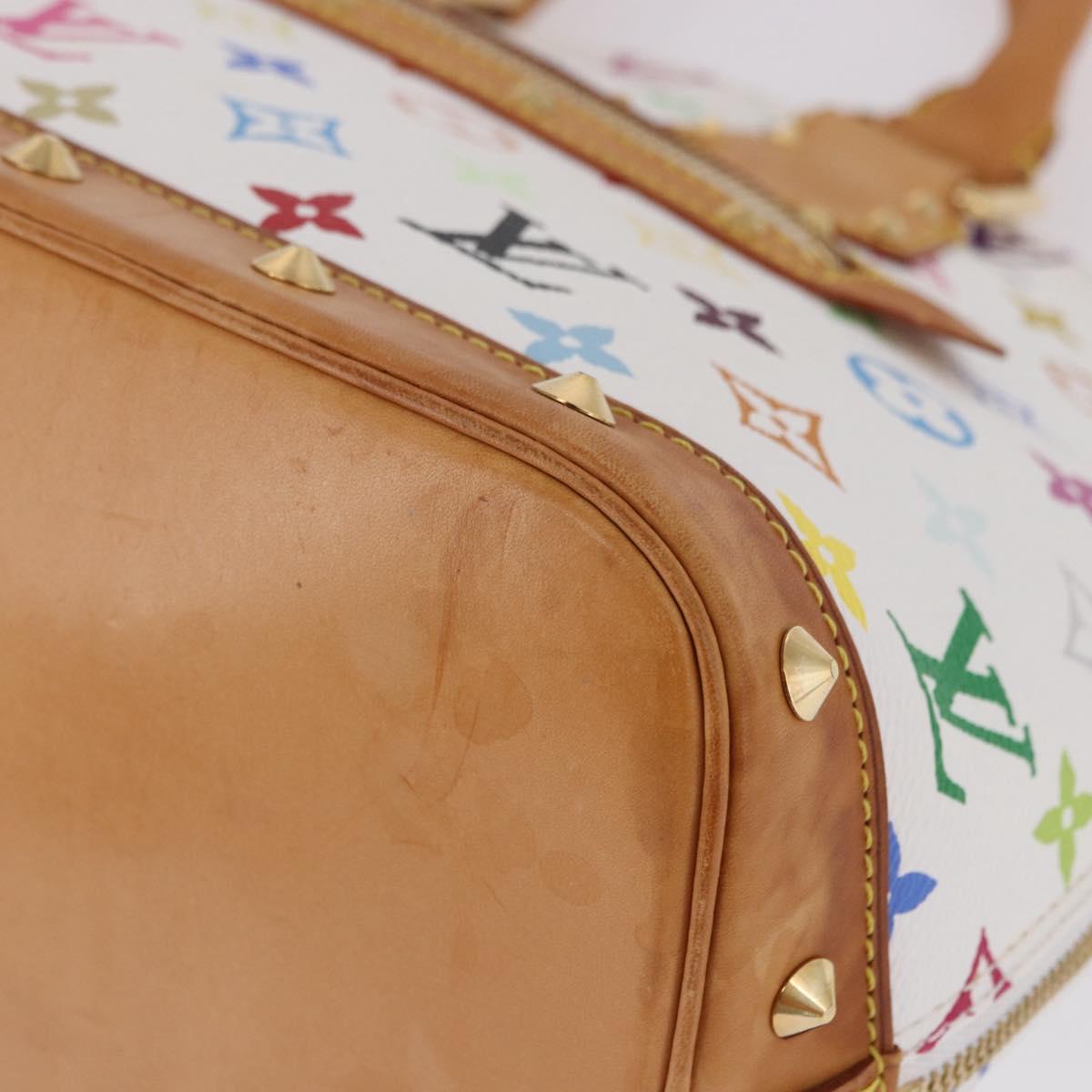 LOUIS VUITTON Monogram Multicolor Alma Hand Bag White M92647 LV Auth ka5645V