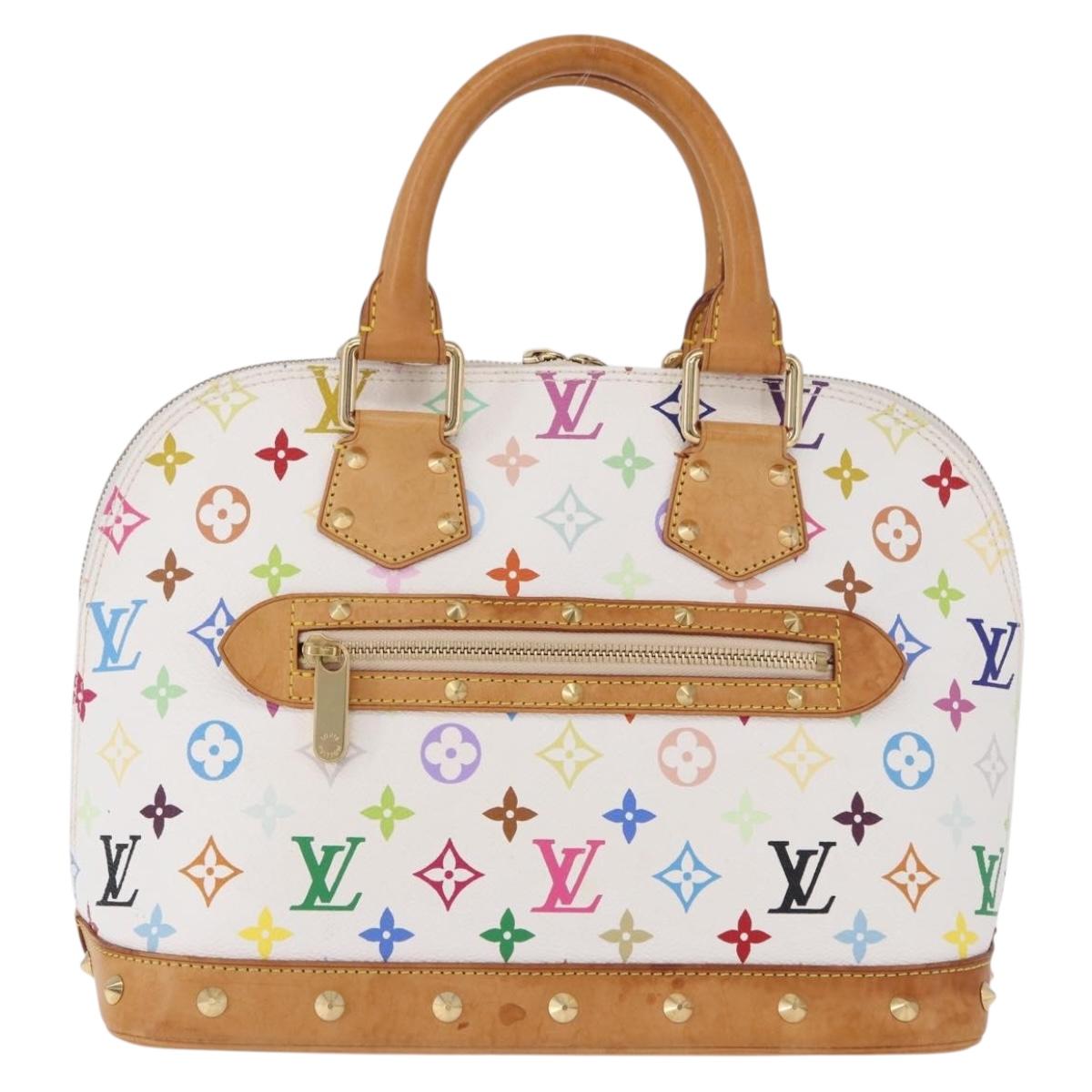 LOUIS VUITTON Monogram Multicolor Alma Hand Bag White M92647 LV Auth ka5645V