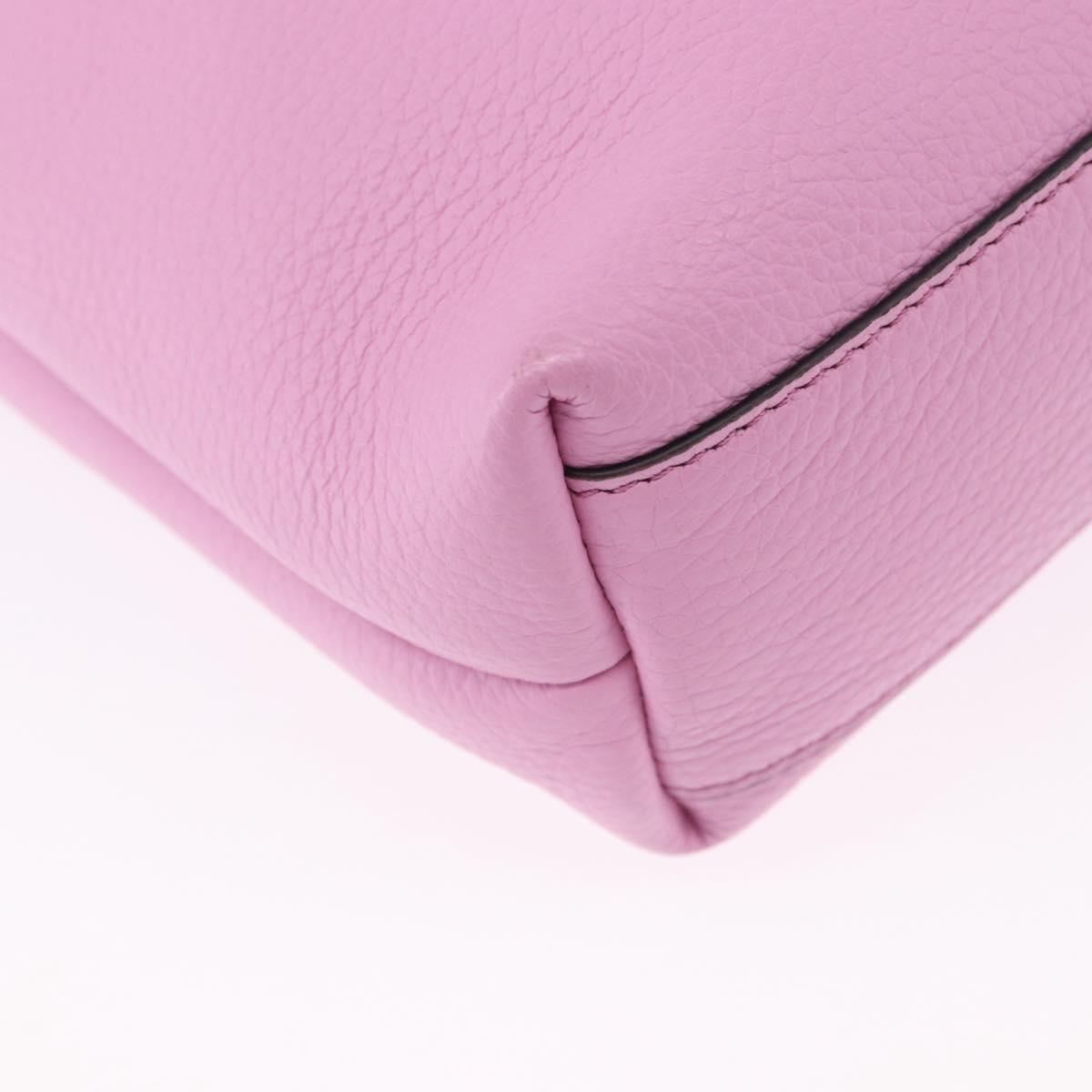 Salvatore Ferragamo Gancini Hand Bag Leather 2way Pink Gold Auth ka5650V