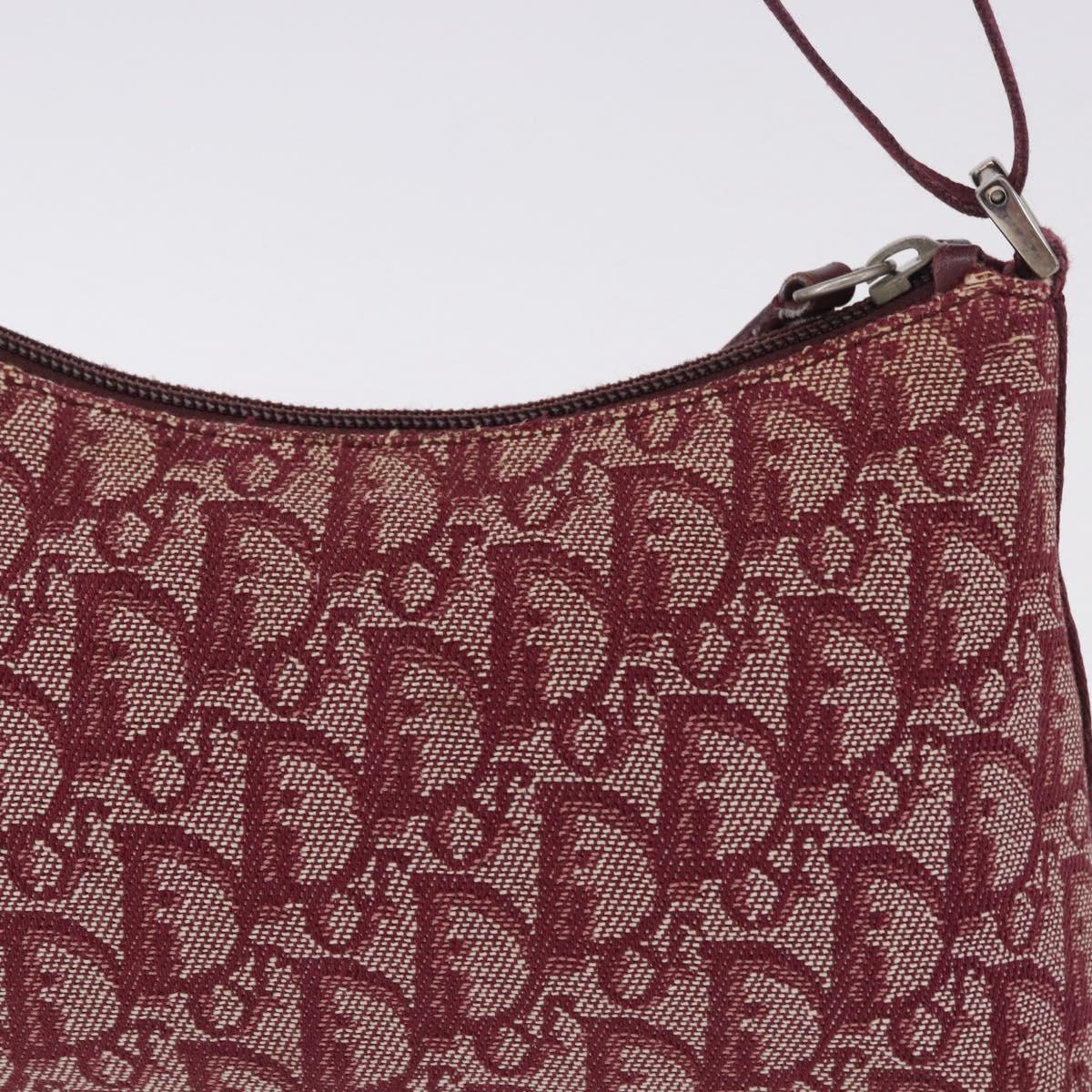 Christian Dior Trotter Canvas Accessory Pouch Red Silver Auth ka5653