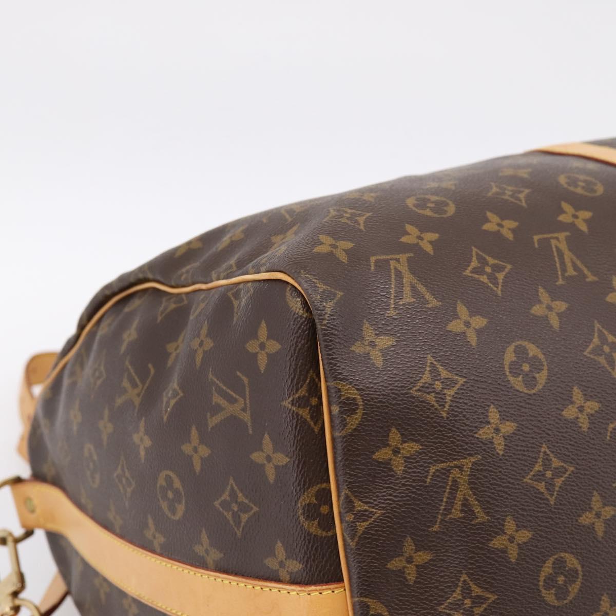 LOUIS VUITTON Monogram Keepall Bandouliere 55 Boston Bag M41414 LV Auth ka5656A