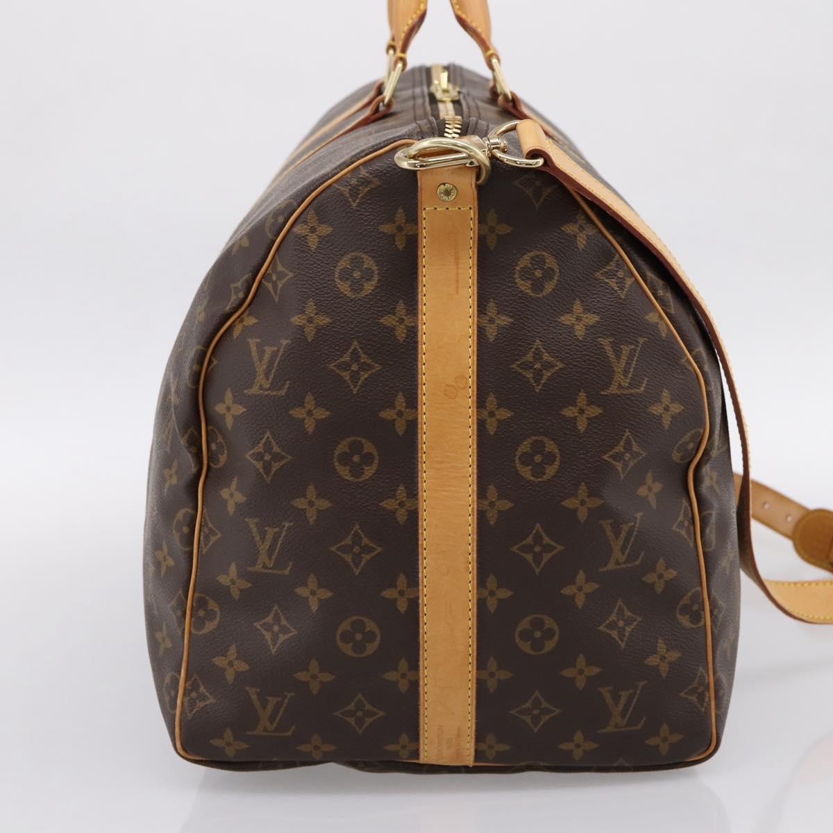 LOUIS VUITTON Monogram Keepall Bandouliere 55 Boston Bag M41414 LV Auth ka5656A