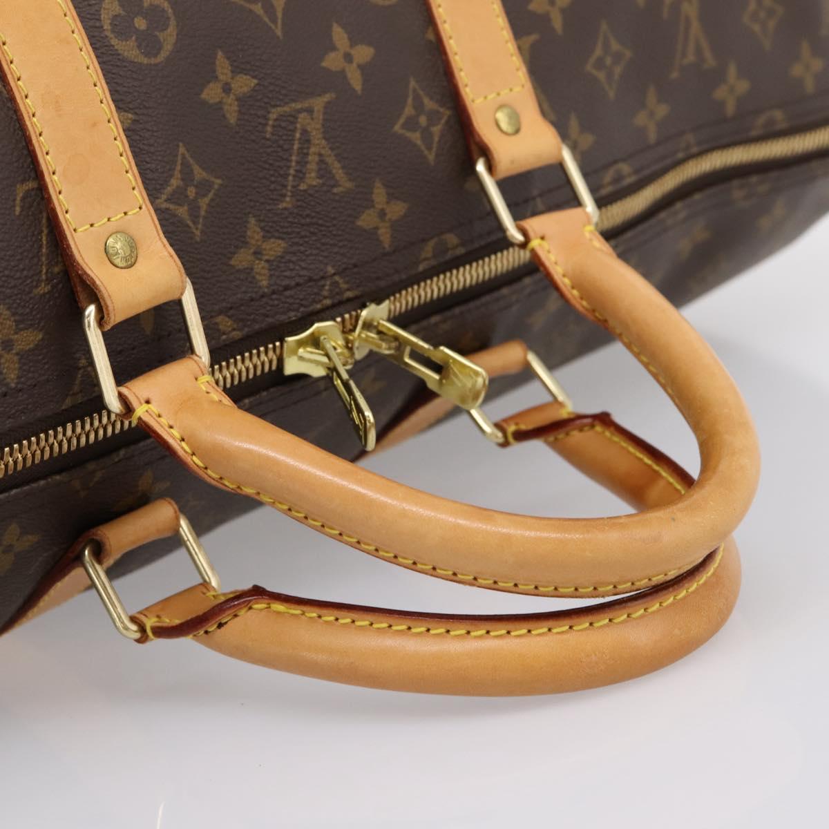 LOUIS VUITTON Monogram Keepall Bandouliere 55 Boston Bag M41414 LV Auth ka5656A