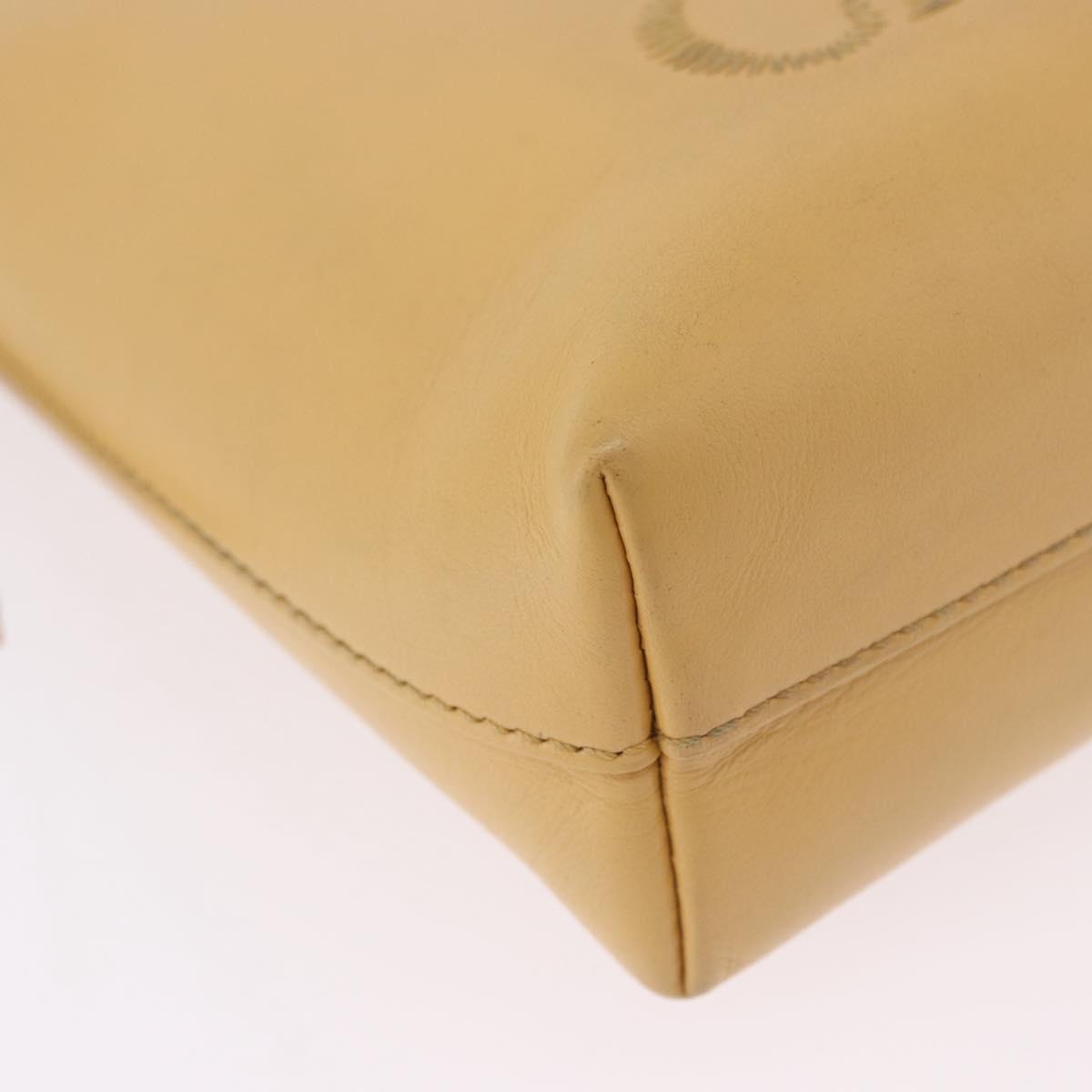 Chloe Hand Bag Leather Beige Auth ka5661A