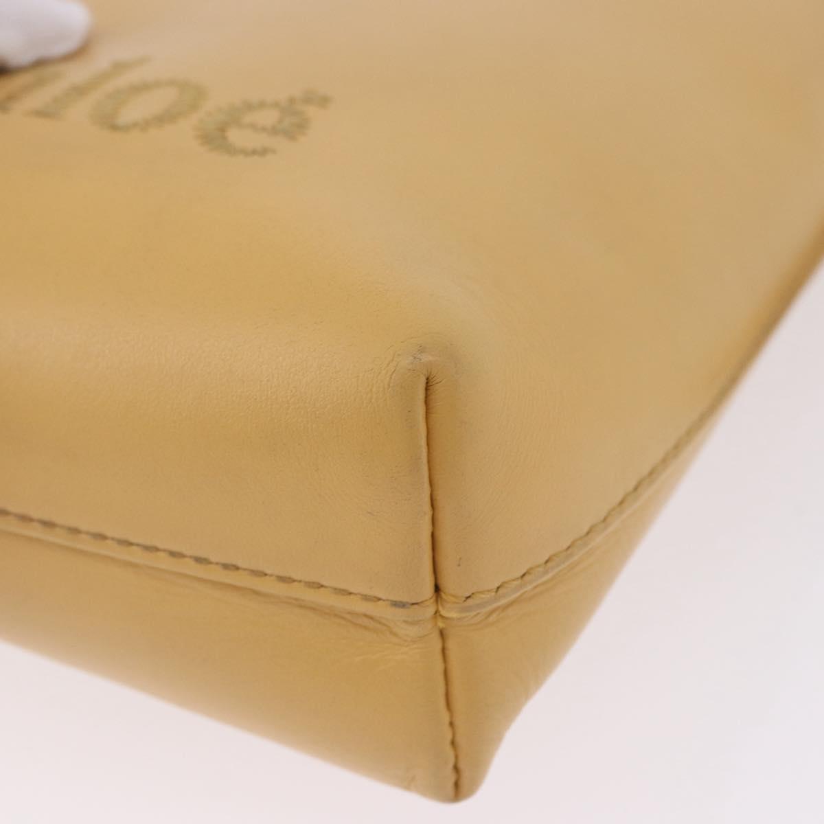 Chloe Hand Bag Leather Beige Auth ka5661A