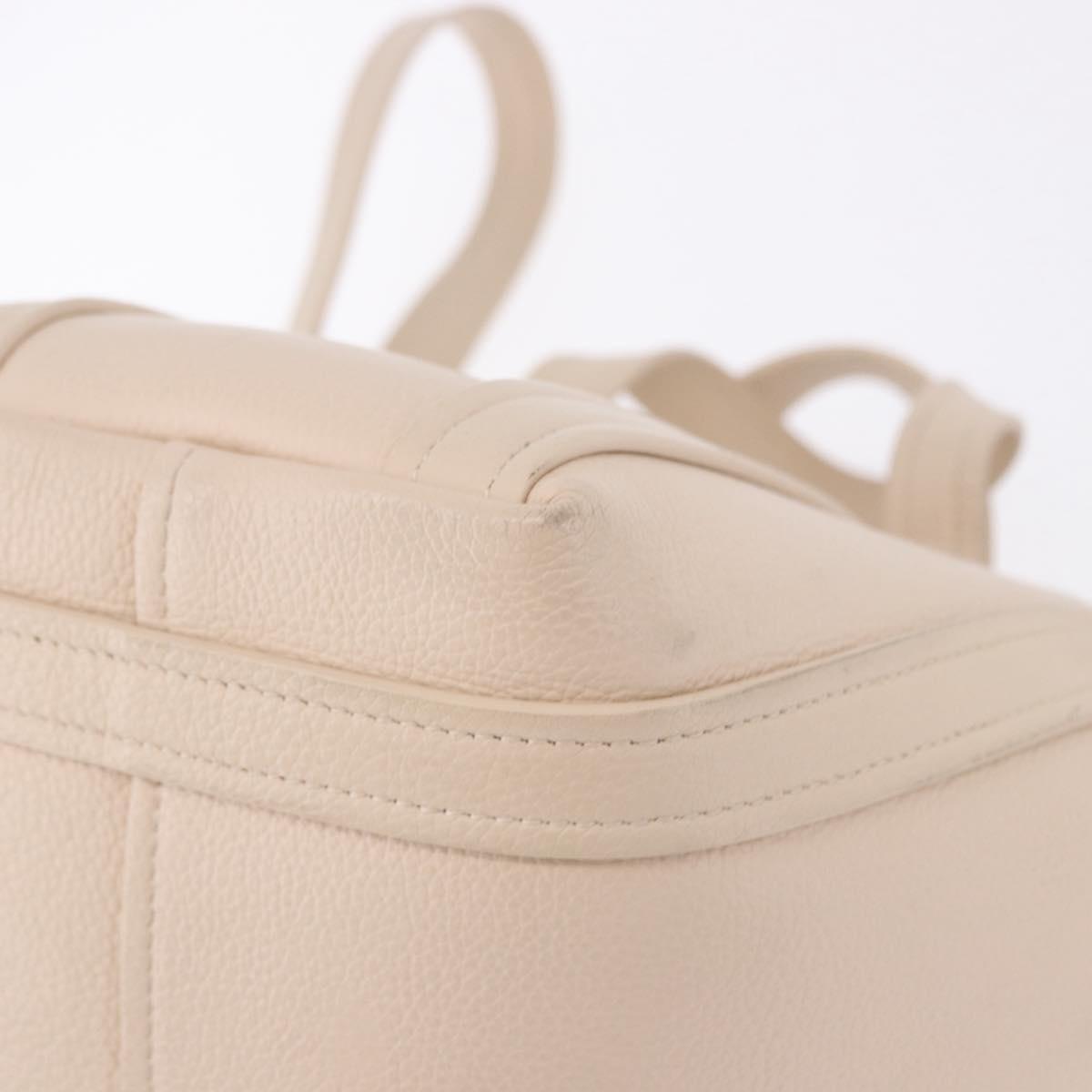 BALENCIAGA Everyday XS Tote Bag Leather Ivory Silver 672793 Auth ka5663A