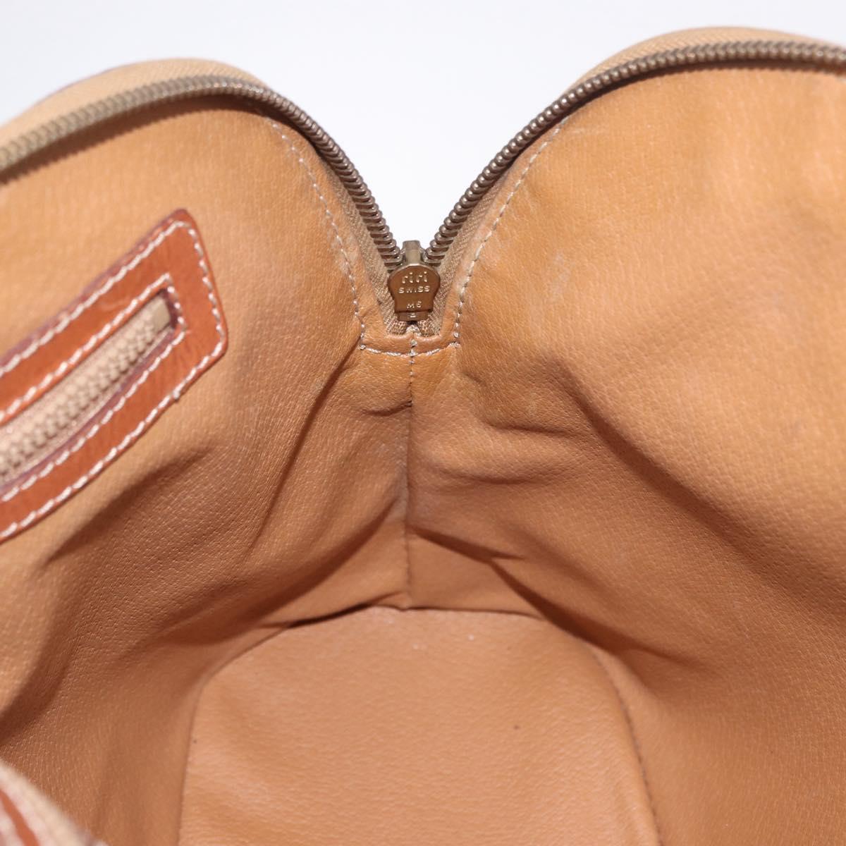 CELINE Macadam Canvas Hand Bag PVC Leather 2way Brown Gold Auth ka5664
