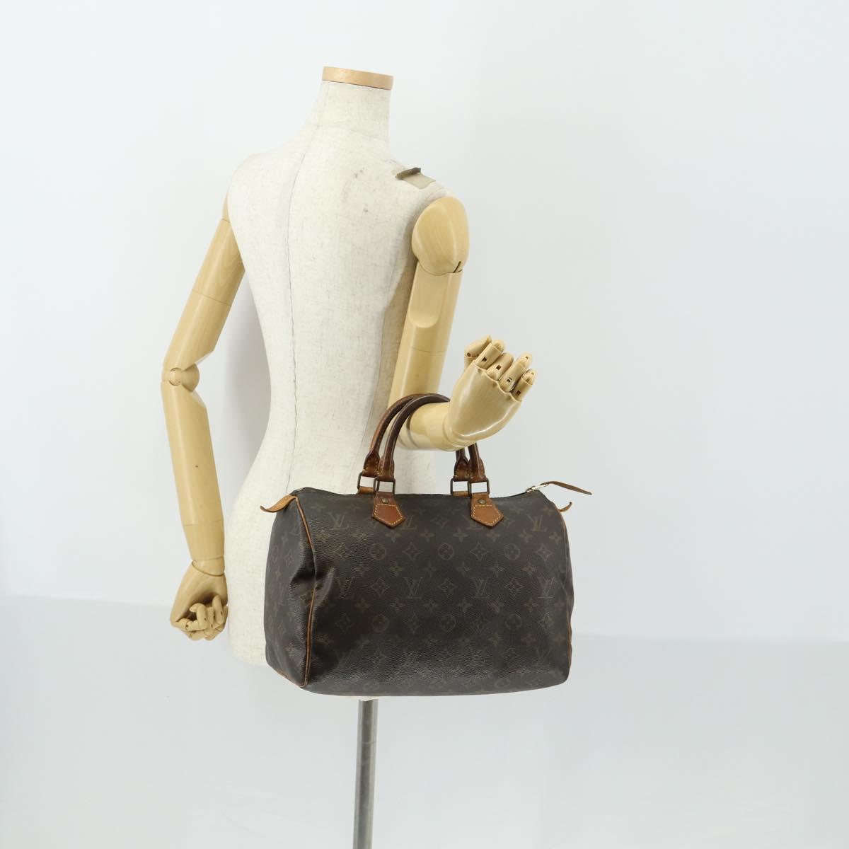 LOUIS VUITTON Monogram Speedy 30 Hand Bag M41526 LV Auth ka567