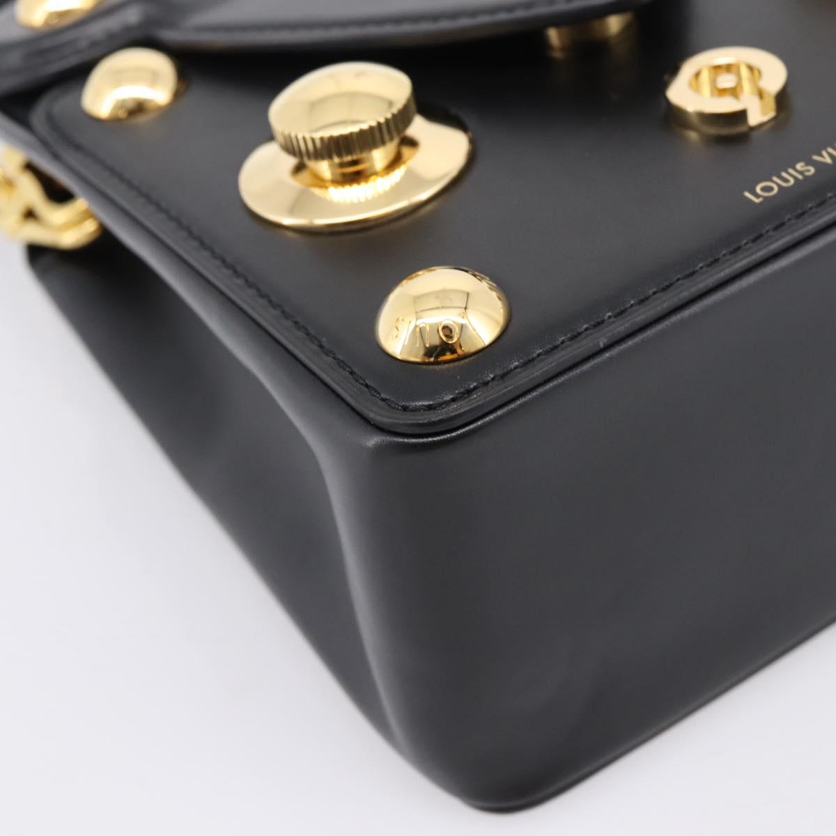 LOUIS VUITTON S Lock Bag Hand Bag Leather Black M82214 LV Auth ka5674SAM