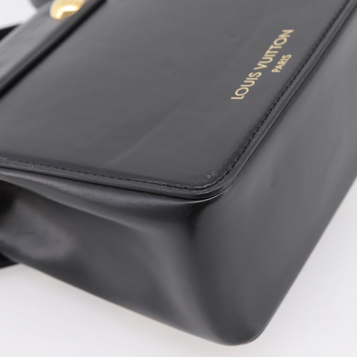 LOUIS VUITTON S Lock Bag Hand Bag Leather Black M82214 LV Auth ka5674SAM