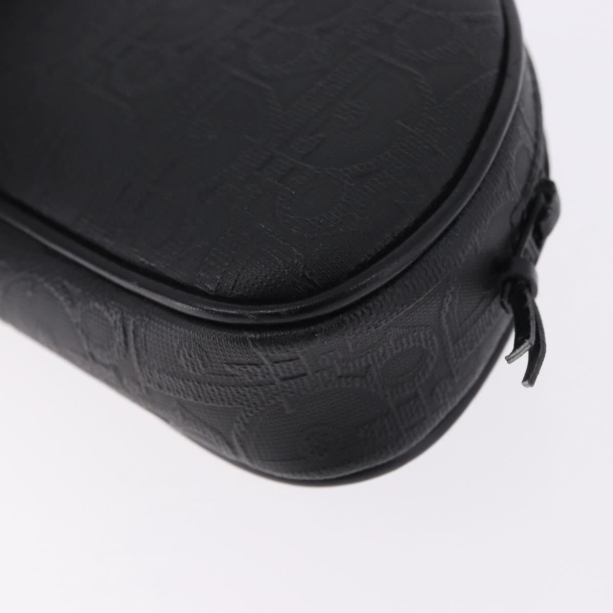 Christian Dior Trotter Canvas Accessory Pouch PVC Black Gold Auth ka5677A