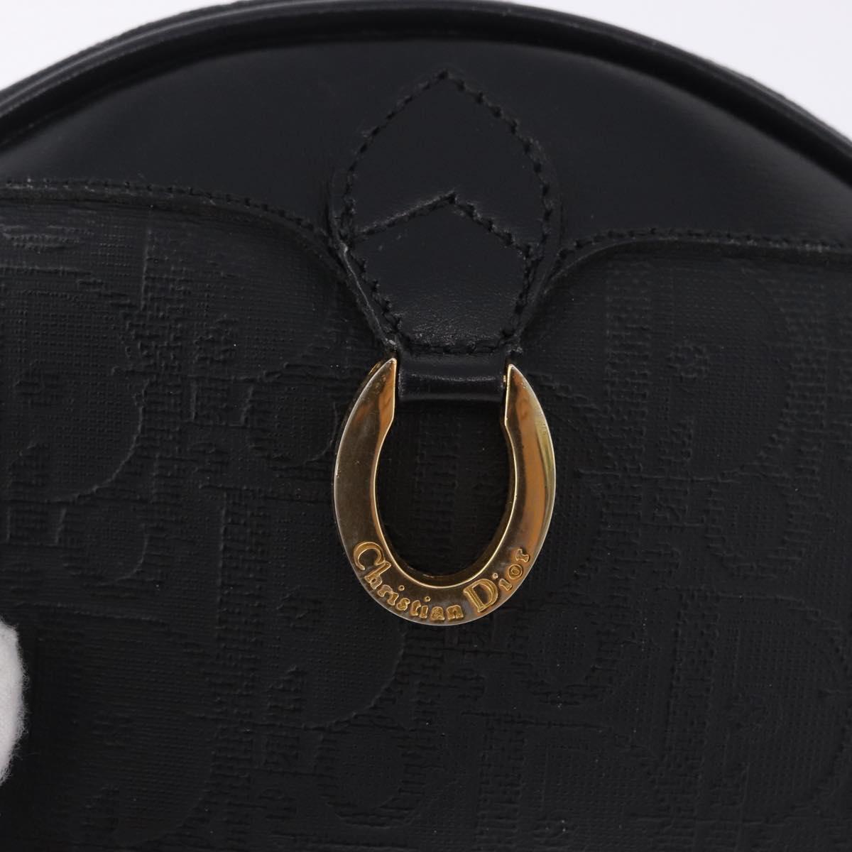 Christian Dior Trotter Canvas Accessory Pouch PVC Black Gold Auth ka5677A