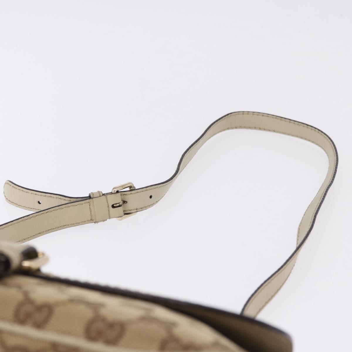 GUCCI GG Canvas Shoulder Bag Beige Gold 308452 Auth ka5680
