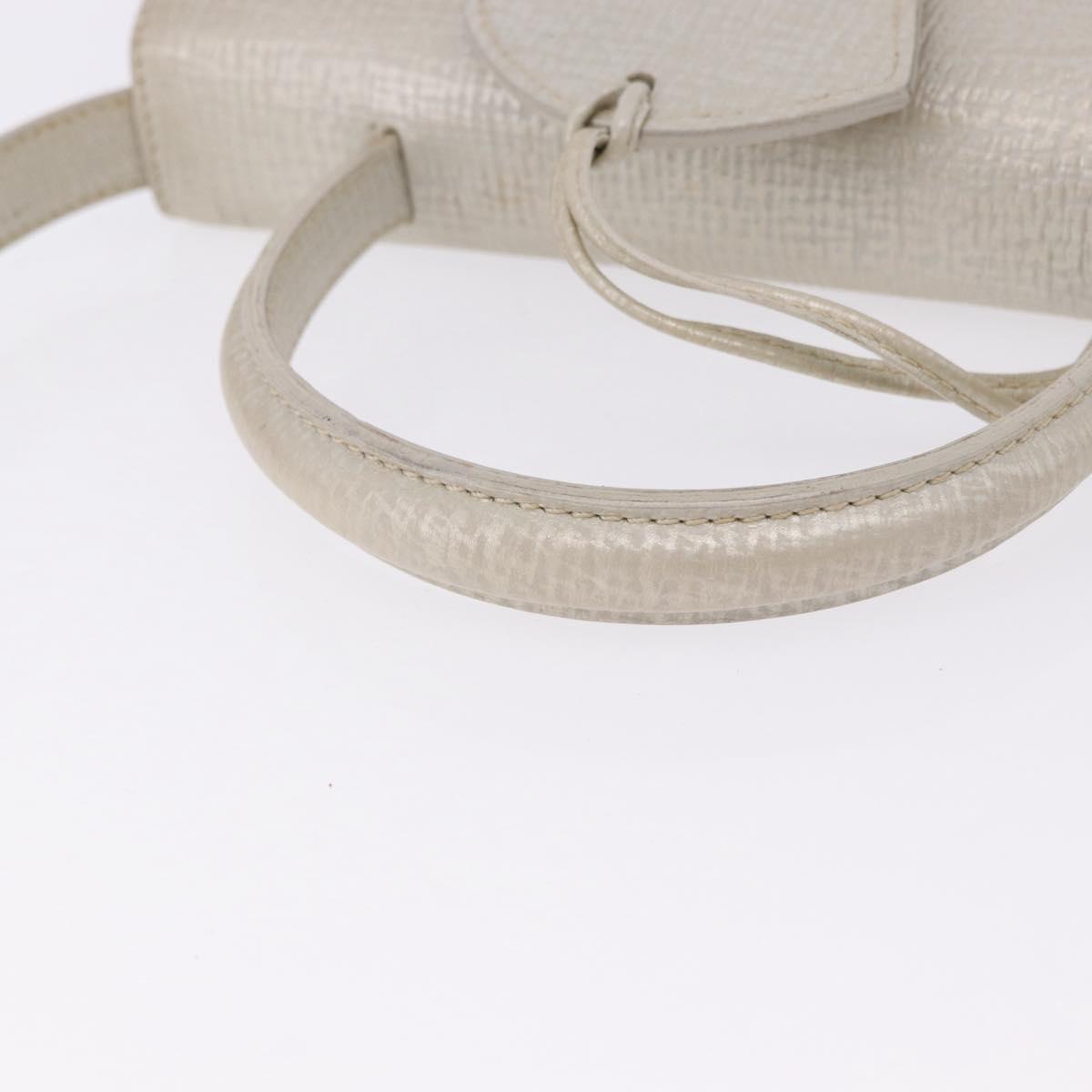 LOEWE Barcelona Hand Bag Leather 2way Silver Auth ka5685V