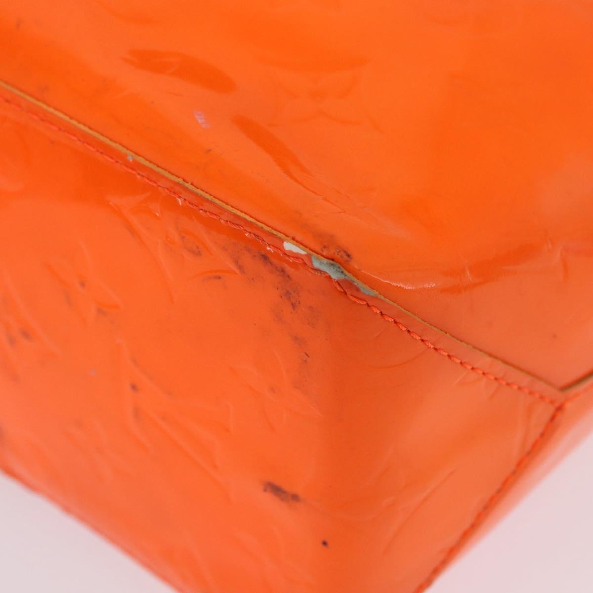 LOUIS VUITTON Monogram Vernis Fluo Reade PM Hand Bag Orange M91905 Auth ka5686