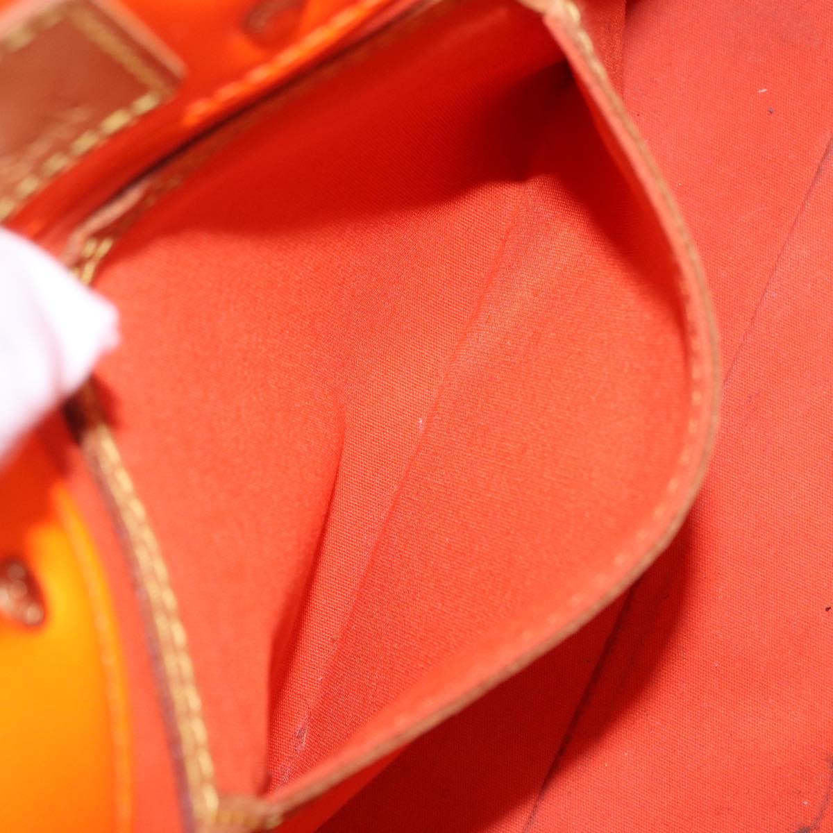 LOUIS VUITTON Monogram Vernis Fluo Reade PM Hand Bag Orange M91905 Auth ka5686