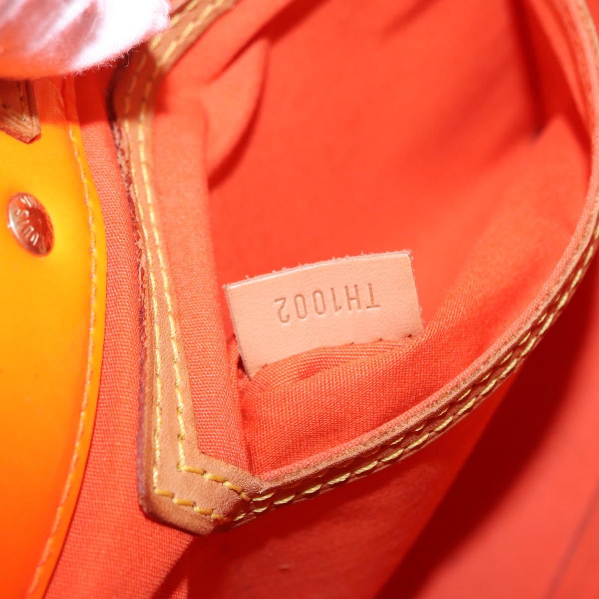 LOUIS VUITTON Monogram Vernis Fluo Reade PM Hand Bag Orange M91905 Auth ka5686