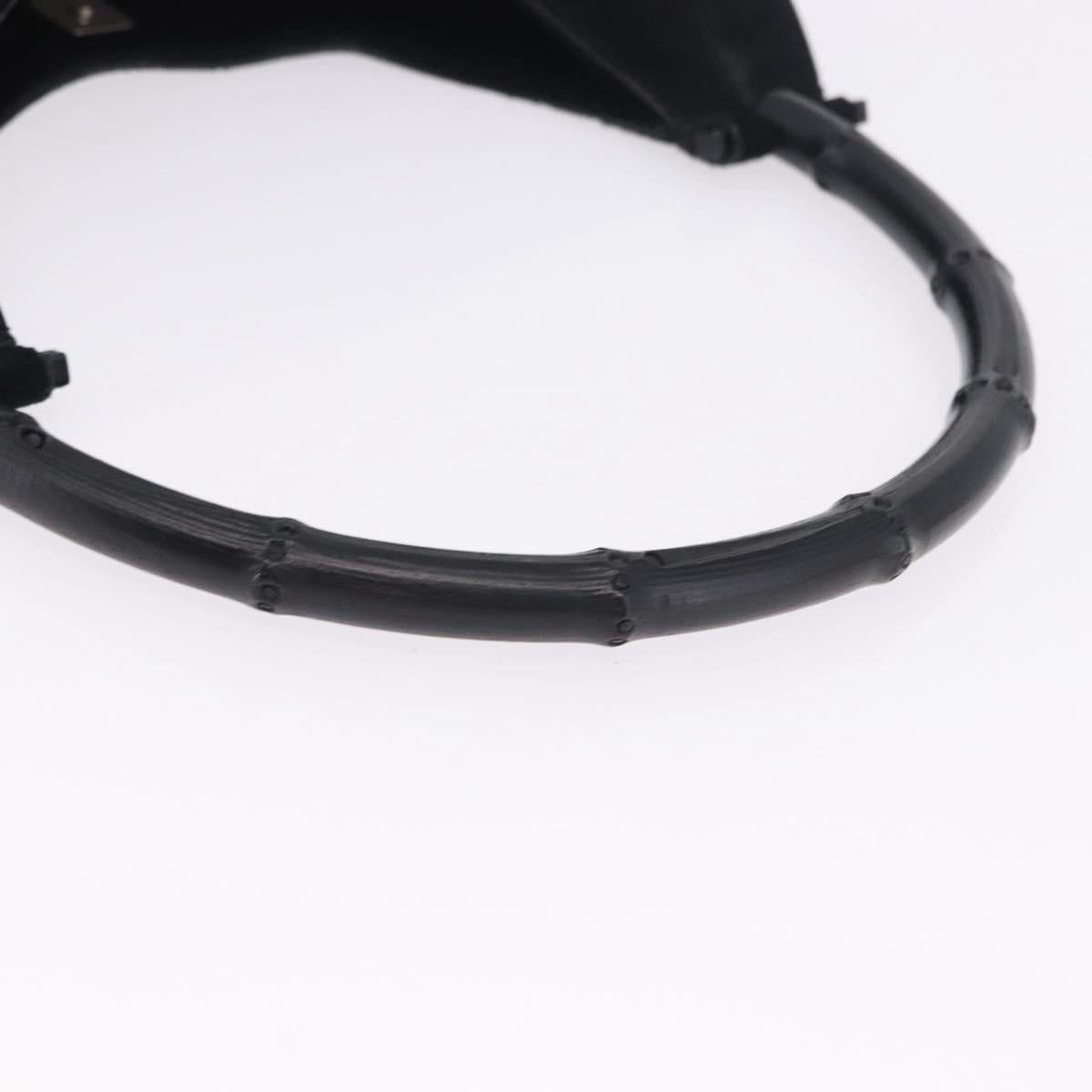 GUCCI Bamboo Hand Bag Suede Black 001 3739 3444 Auth ka5687