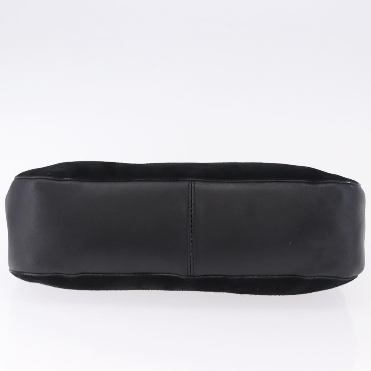 GUCCI Bamboo Hand Bag Suede Black 001 3739 3444 Auth ka5687